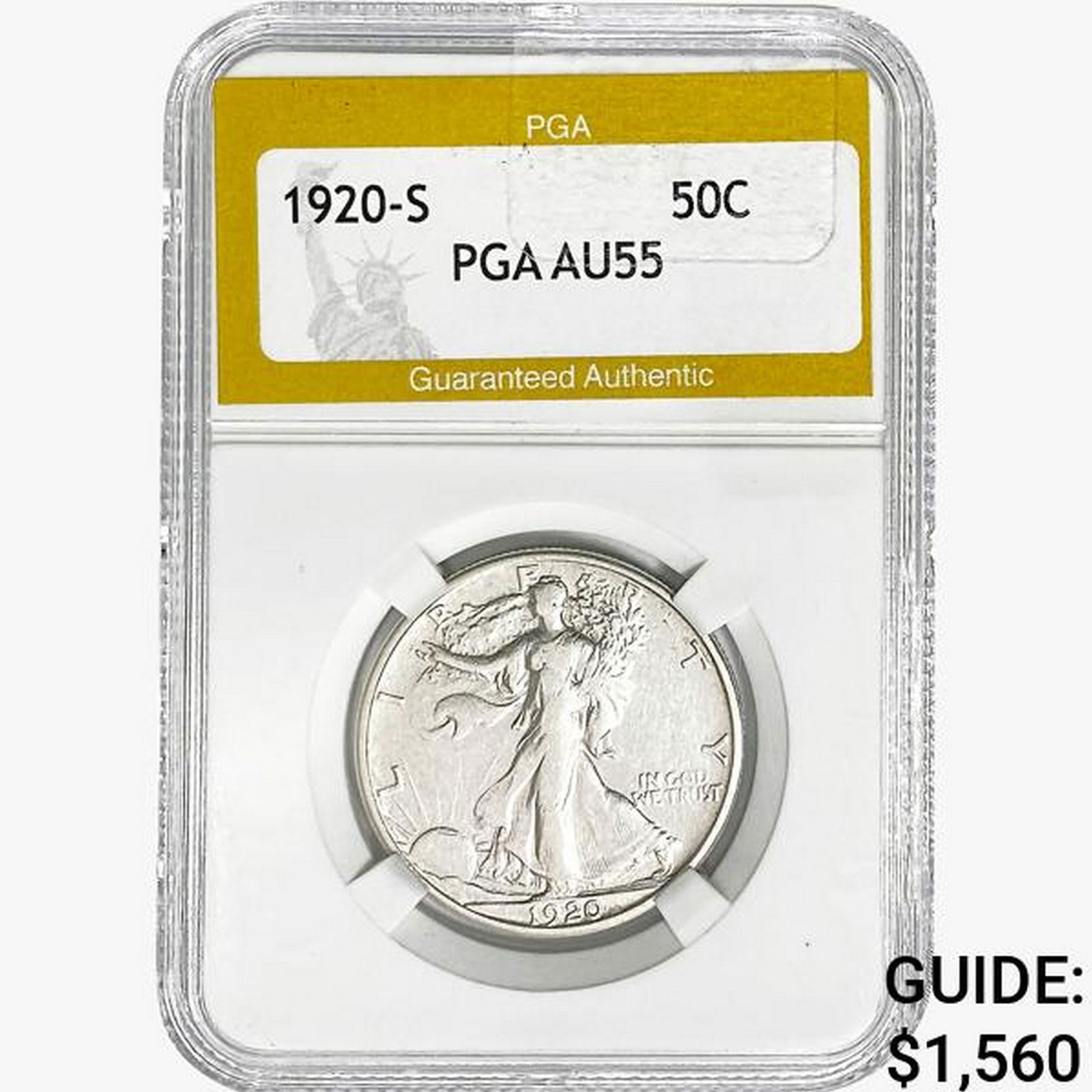 1920-S Walking Liberty Half Dollar PGA AU55 (1 of 2)