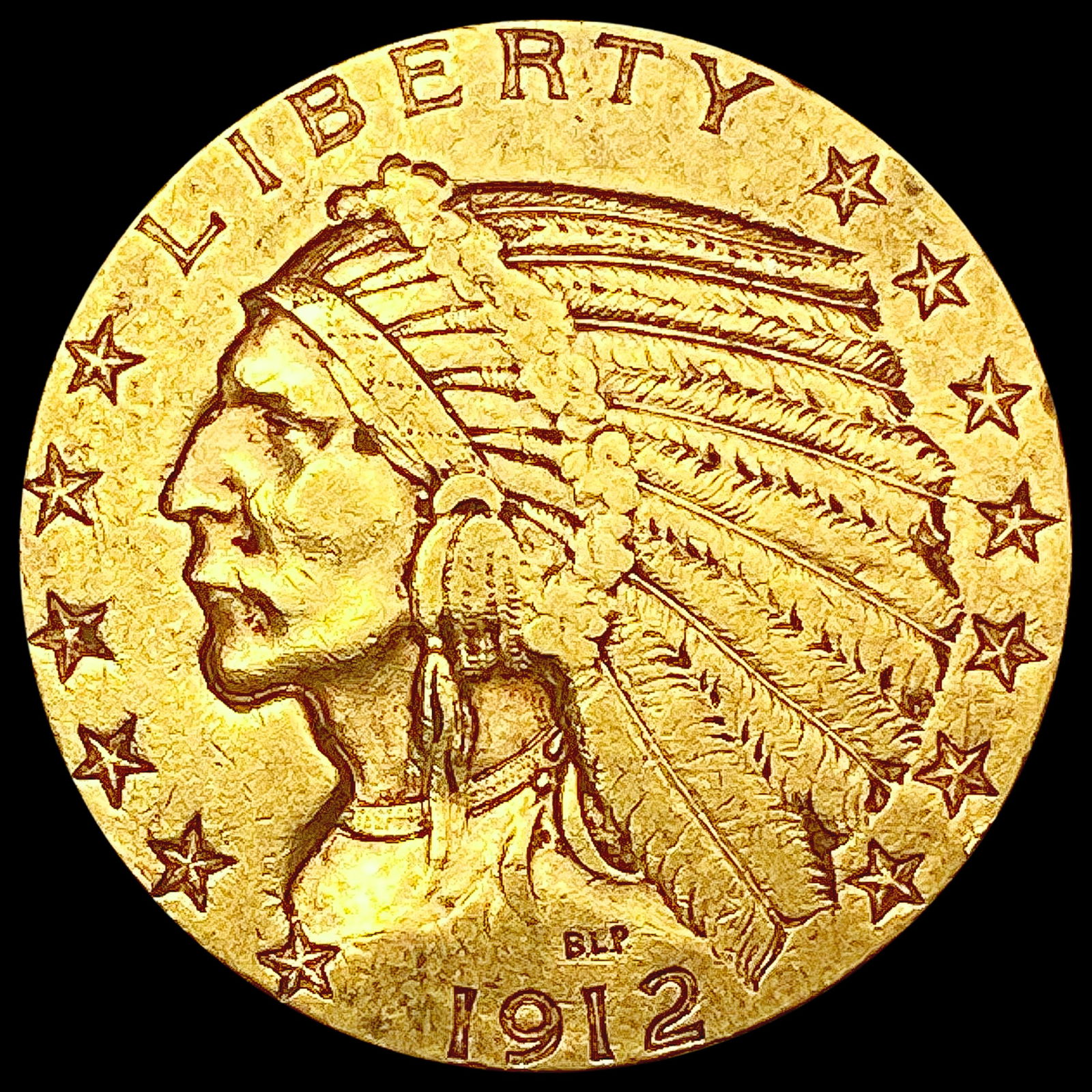 1912-S $5 Gold Half Eagle NEARLY UNCIRCULATED (1 of 2)