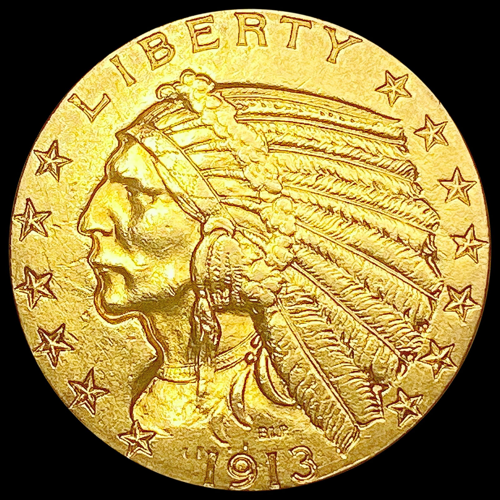 1913 $5 Gold Half Eagle CLOSELY UNCIRCULATED (1 of 2)