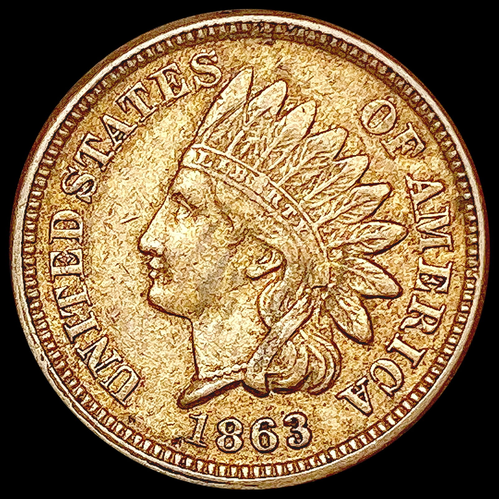 1863 Indian Head Cent CLOSELY UNCIRCULATED (1 of 2)