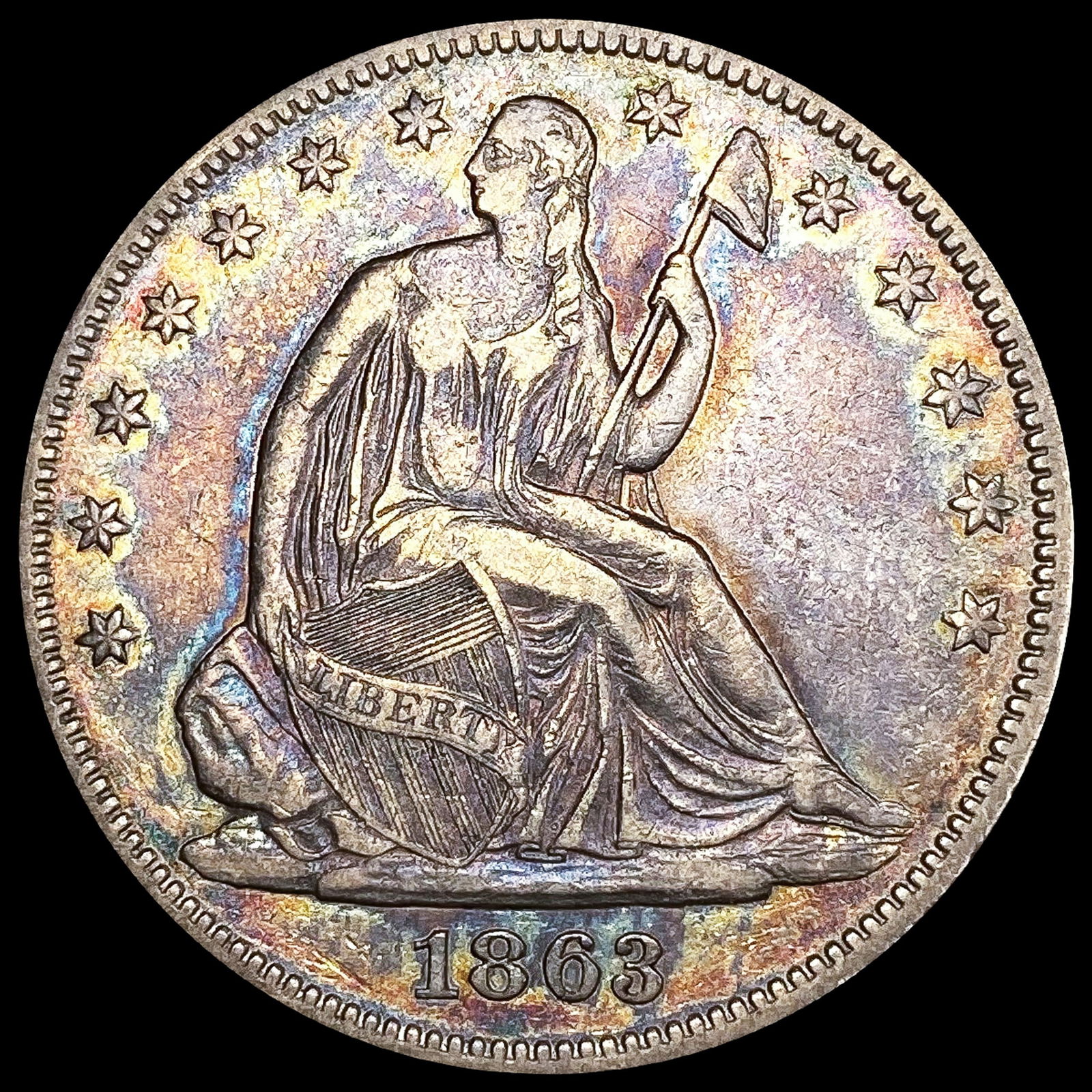 1863 Seated Liberty Half Dollar NEARLY UNCIRCULATED (1 of 2)