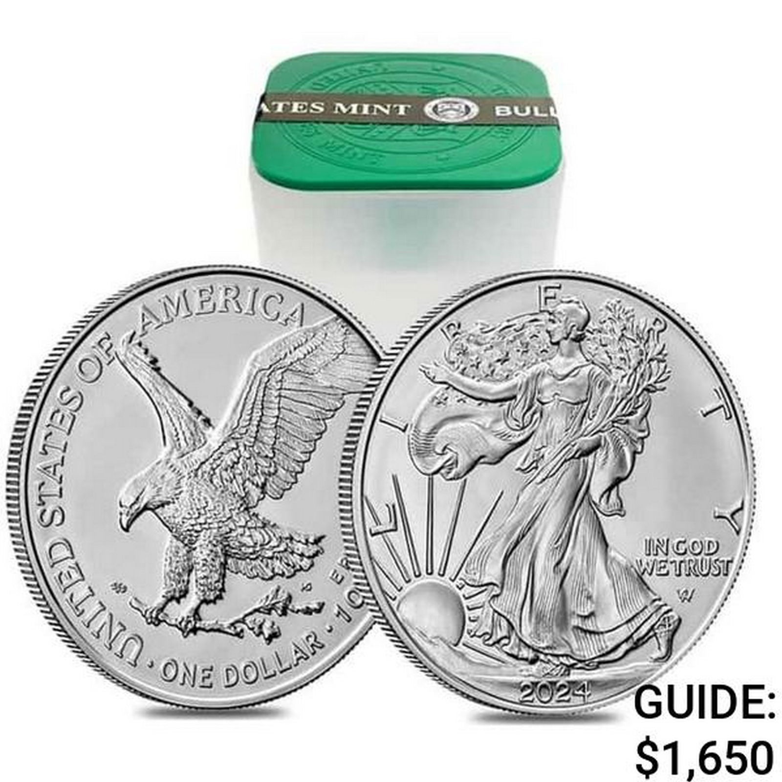 2024 AMERICAN SILVER EAGLE 20 COIN BU ROLL (1 of 4)