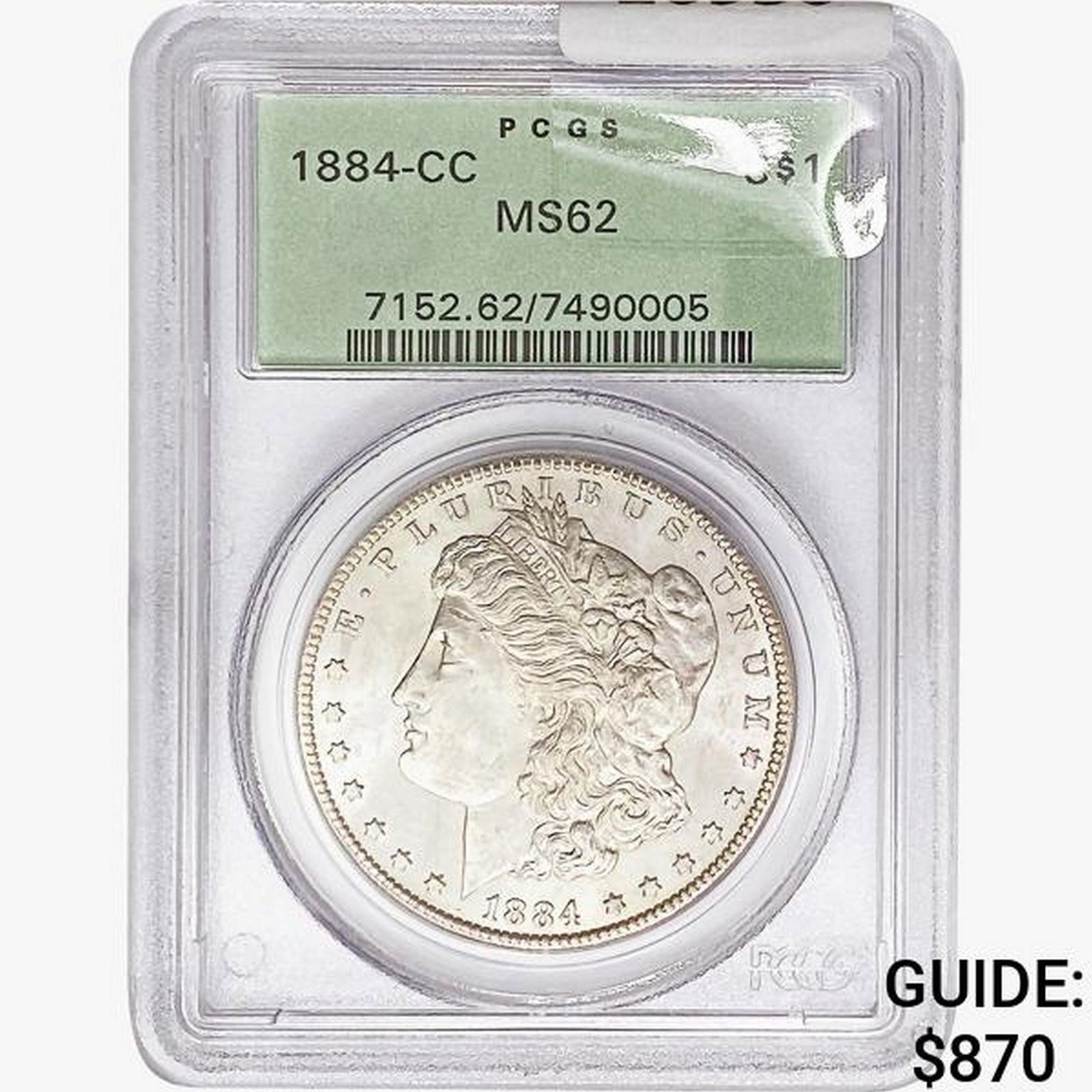 1884-CC Morgan Silver Dollar PCGS MS62 (1 of 2)