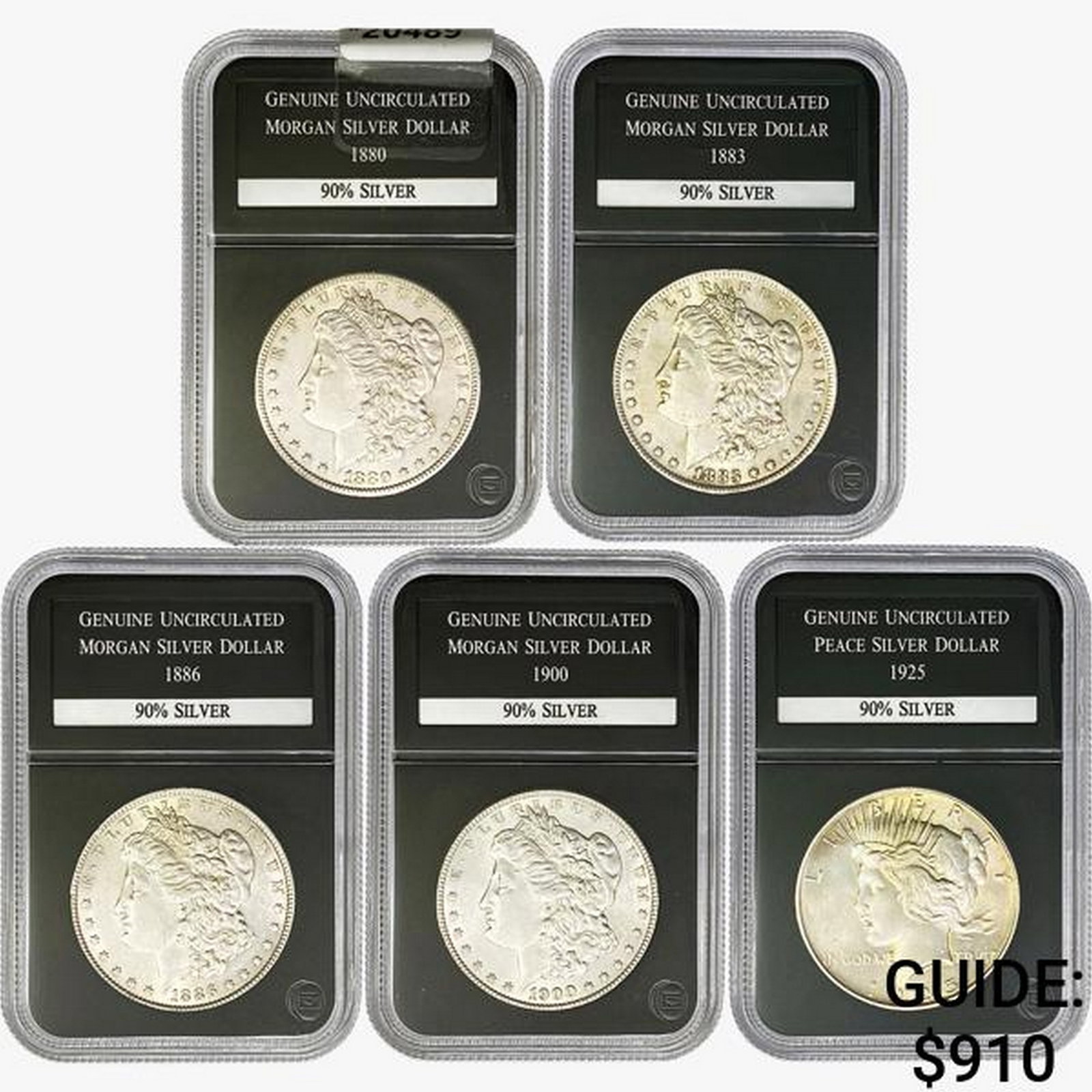 [5] 1880-1925 Asstd. Silver Dollars GG UNC: [5] 1880-1925 Asstd. Silver Dollars GG UNC