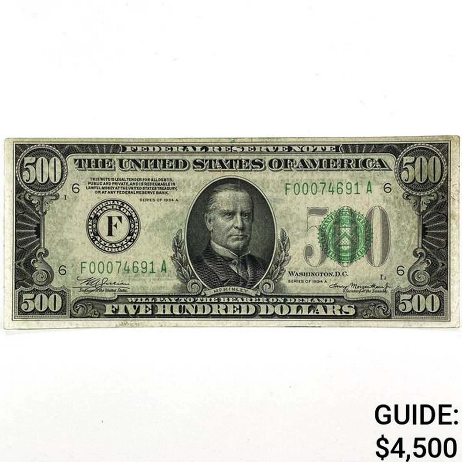 1934 $500 Fed. Reverve Note (1 of 2)