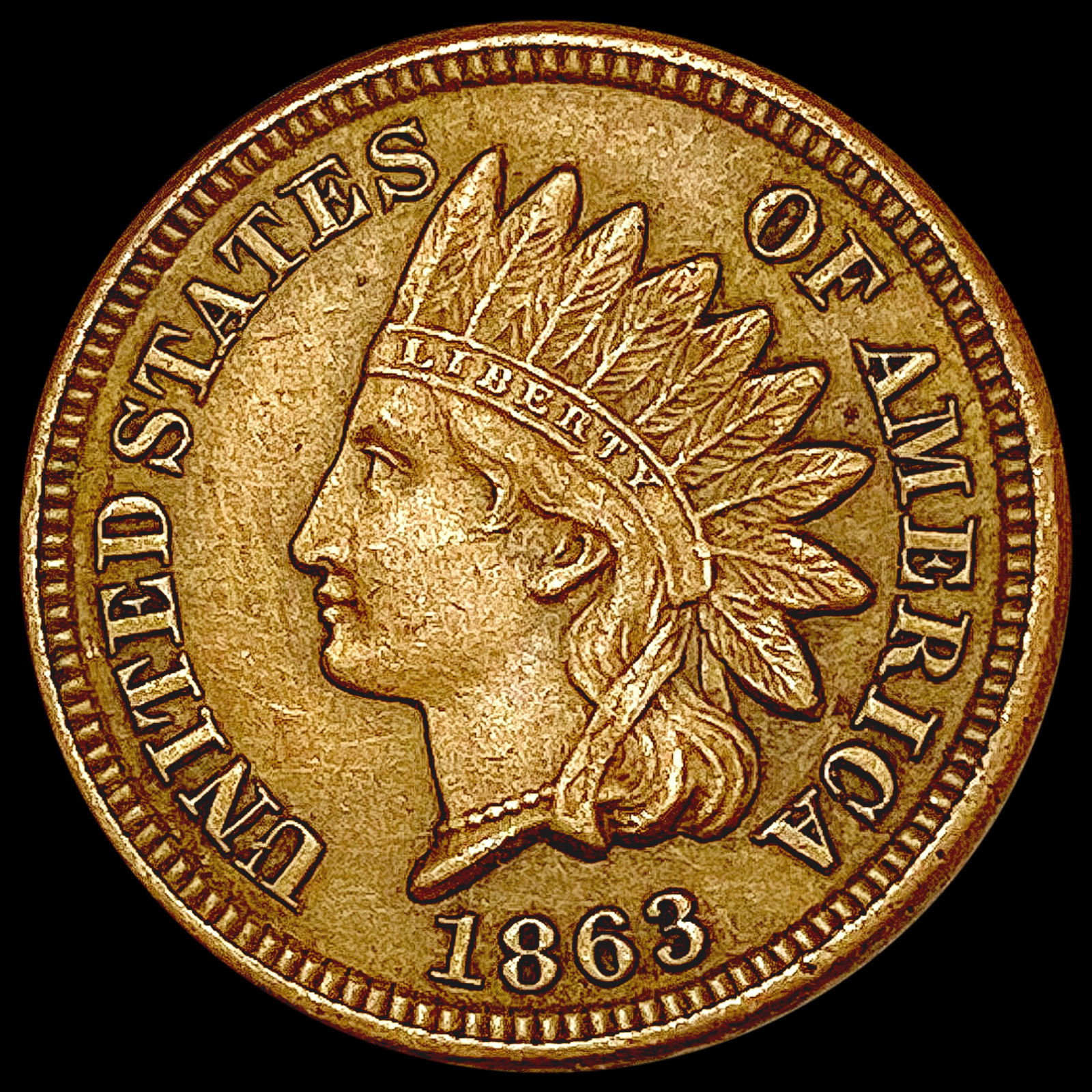 1863 Indian Head Cent CLOSELY UNCIRCULATED (1 of 2)