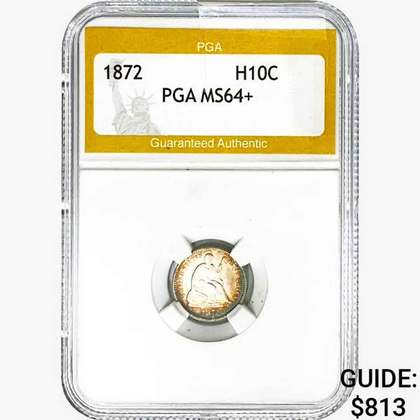 1872 Seated Liberty Half Dime PGA MS64+ (1 of 2)