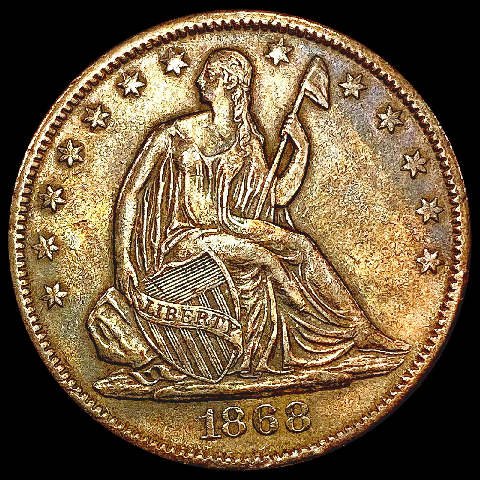 1868-S Seated Liberty Half Dollar CLOSELY UNCIRCULATED (1 of 2)