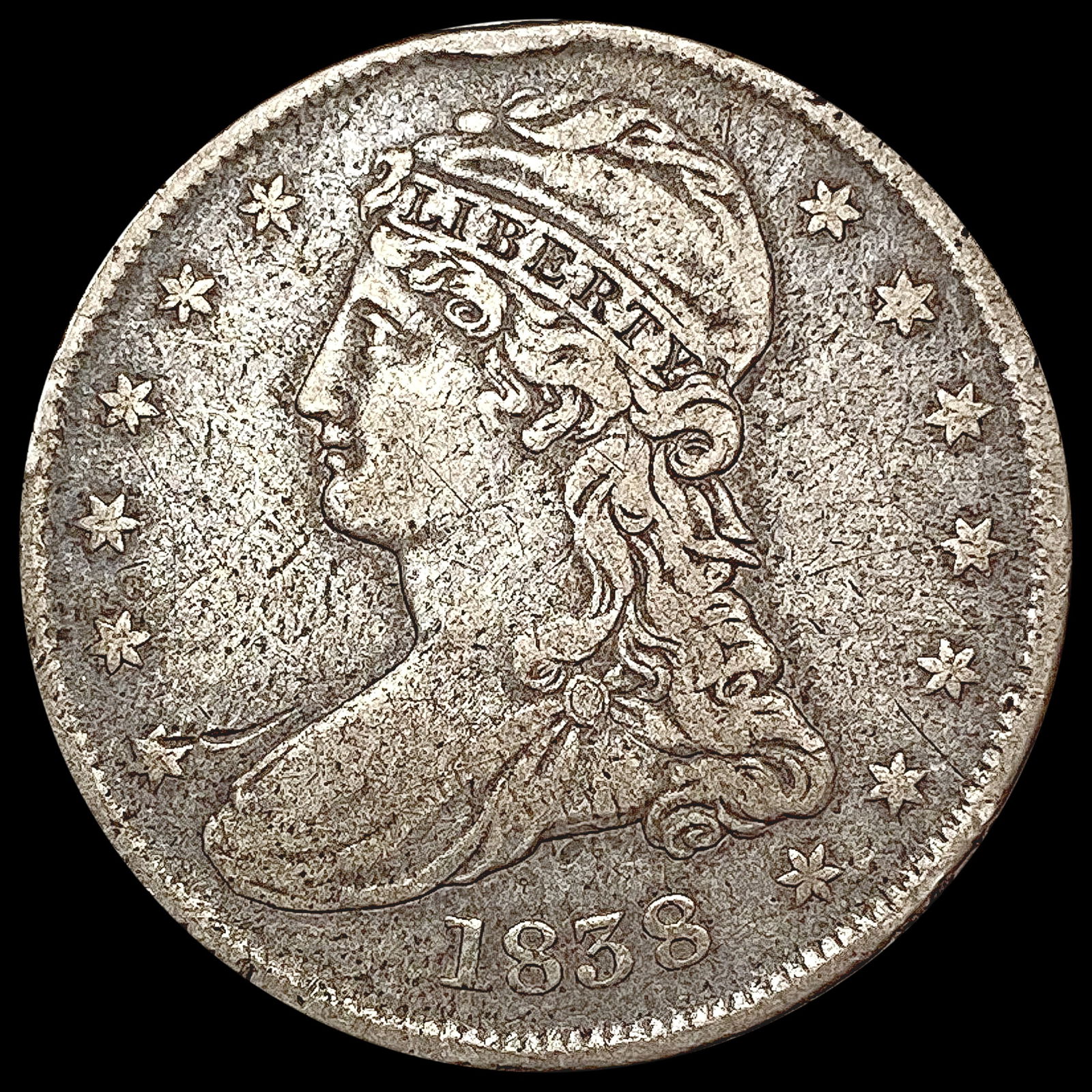 1838 Capped Bust Half Dollar NICELY CIRCULATED (1 of 2)