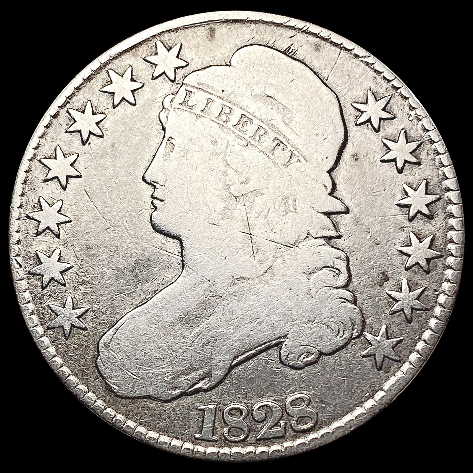 1828 Capped Bust Half Dollar NICELY CIRCULATED (1 of 2)