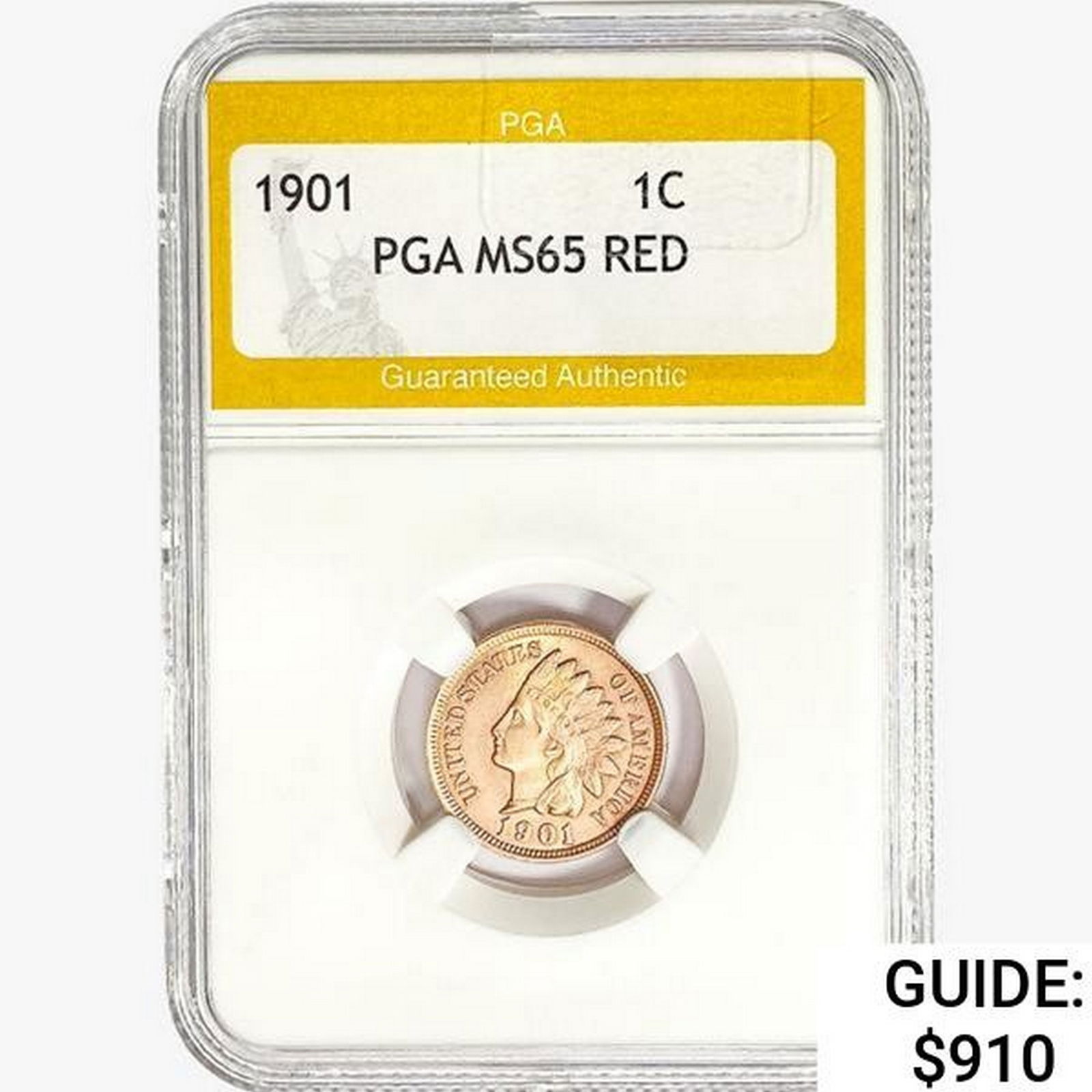 1901 Indian Head Cent PGA MS65 RED (1 of 2)