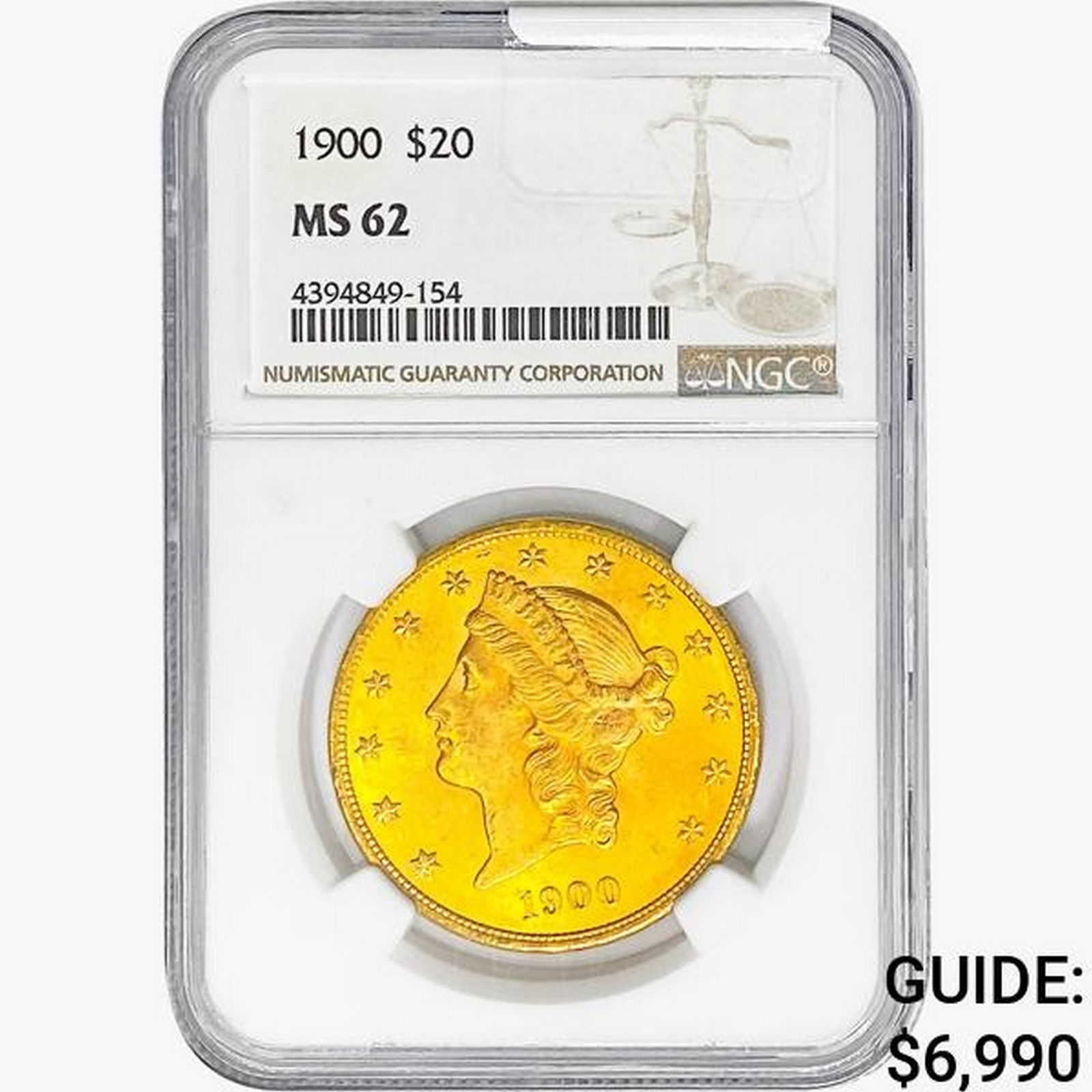 1900 $20 Gold Double Eagle NGC MS62 (1 of 2)