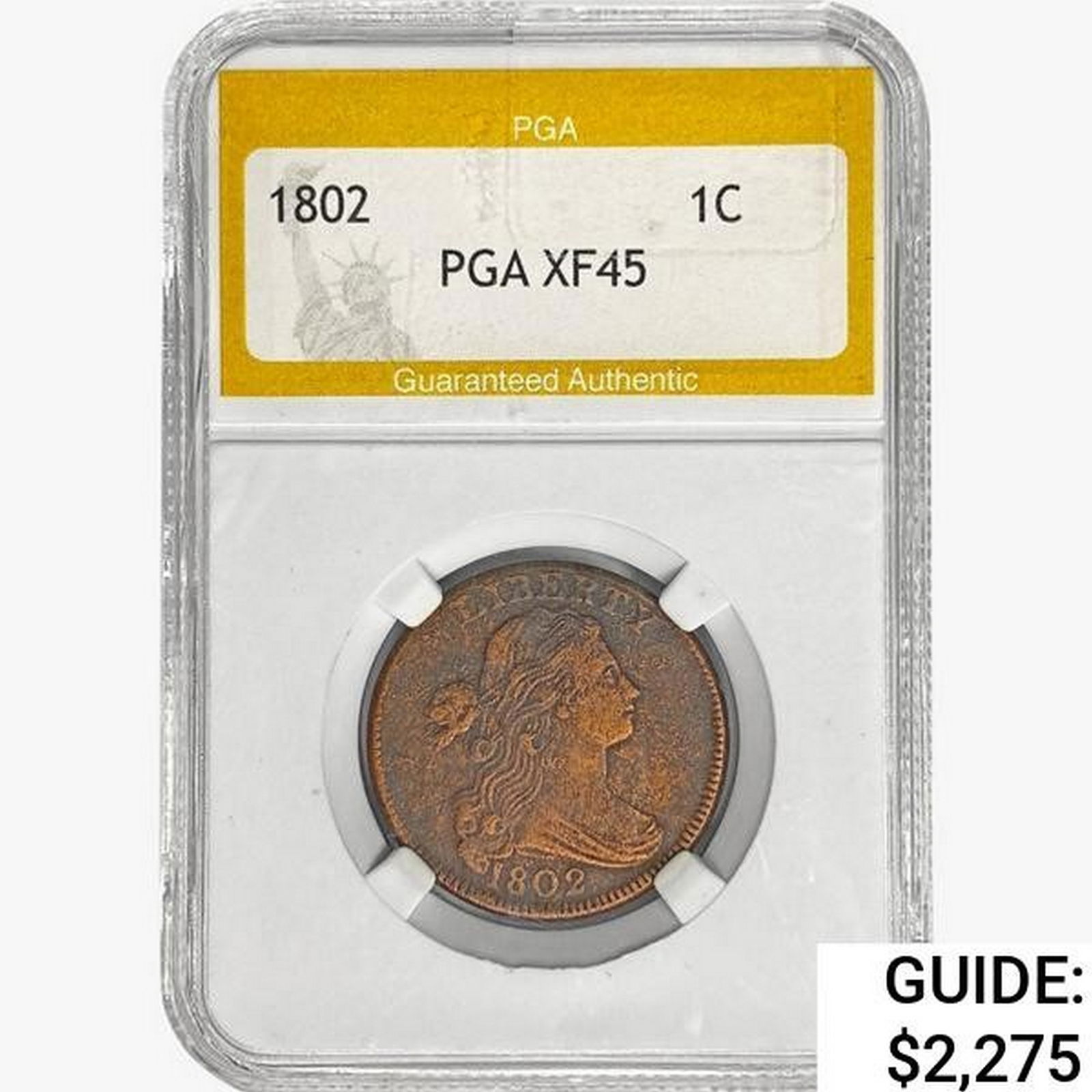 1802 Draped Bust Large Cent PGA XF45 (1 of 2)