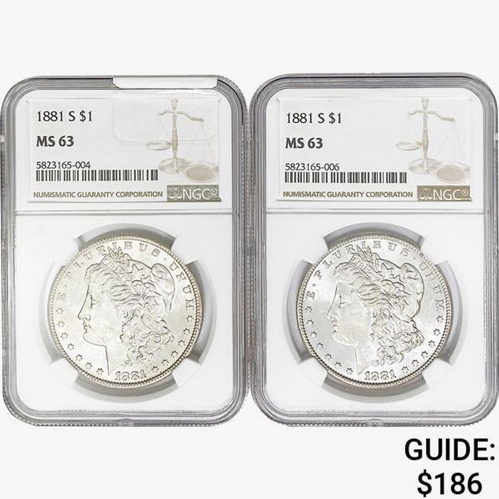 [2] 1881-S Morgan Silver Dollar NGC MS63 (1 of 2)