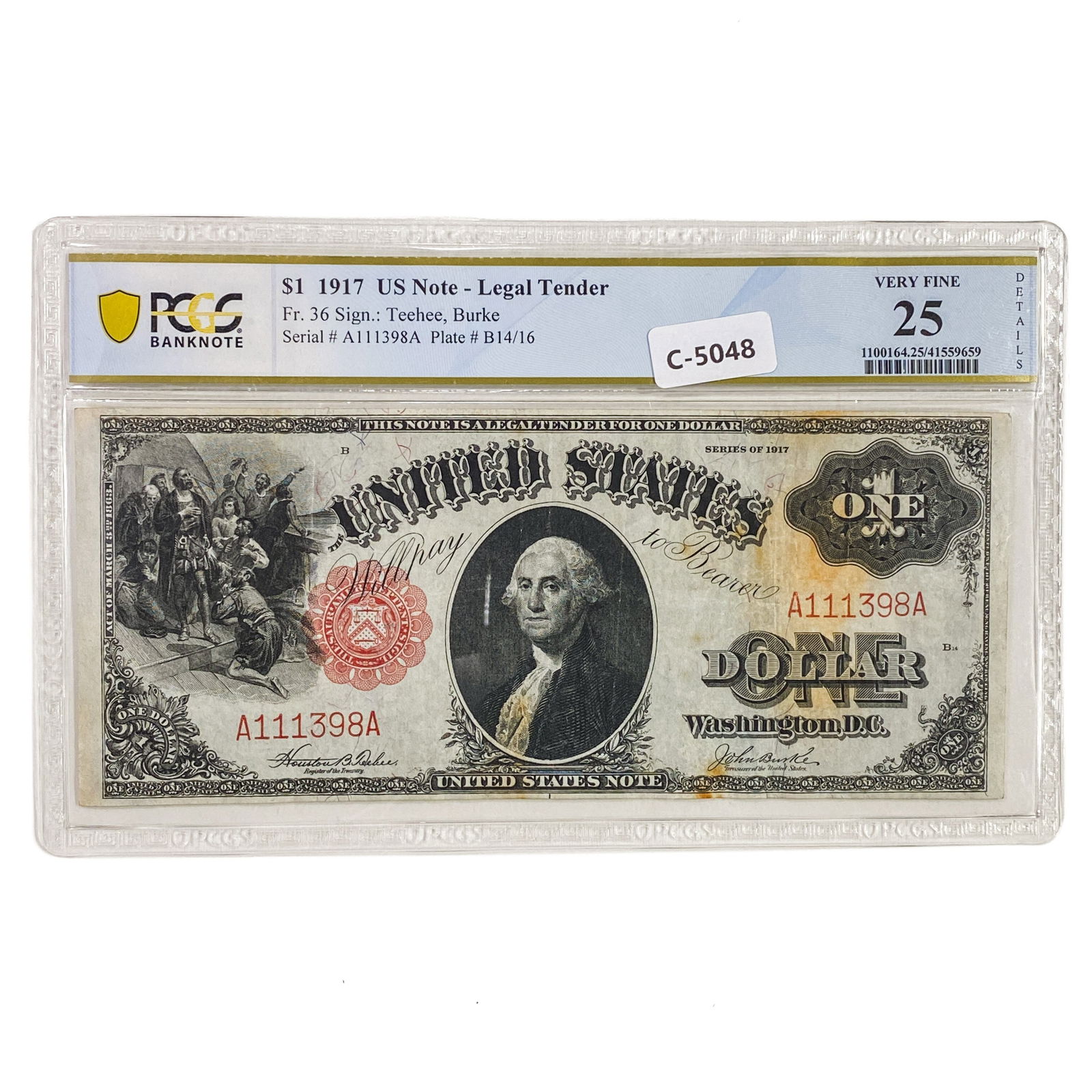 FR. 36 1917 $1 ONE DOLLAR LEGAL TENDER UNITED STATES NOTE PCGS BANKNOTE VERY FINE-25 (1 of 2)