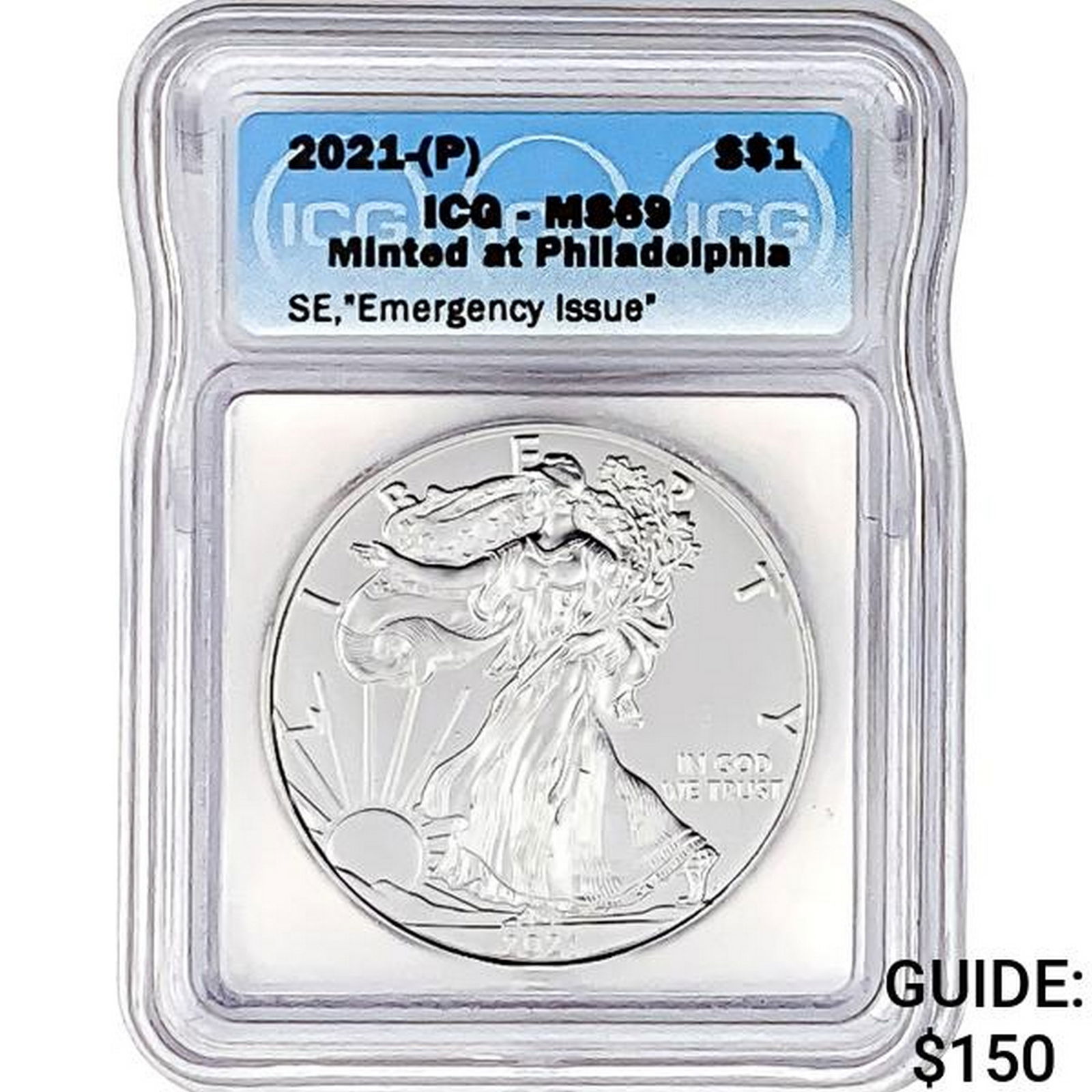 2021-P Silver Eagle ICG MS69 Emergency Issue (1 of 2)