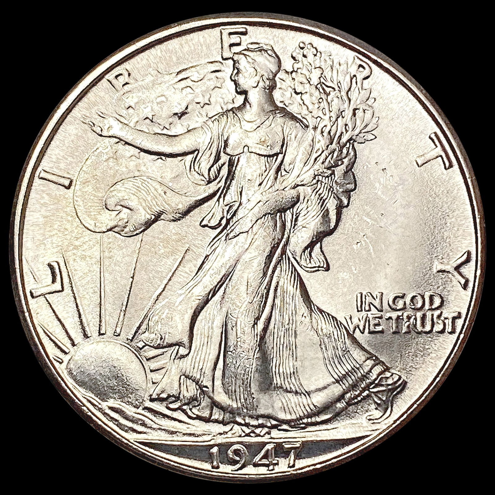 1947-D Walking Liberty Half Dollar GEM BU (1 of 2)