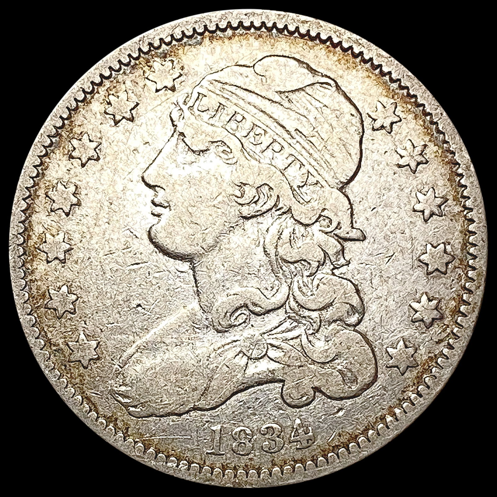1834 Capped Bust Quarter NEARLY UNCIRCULATED (1 of 2)