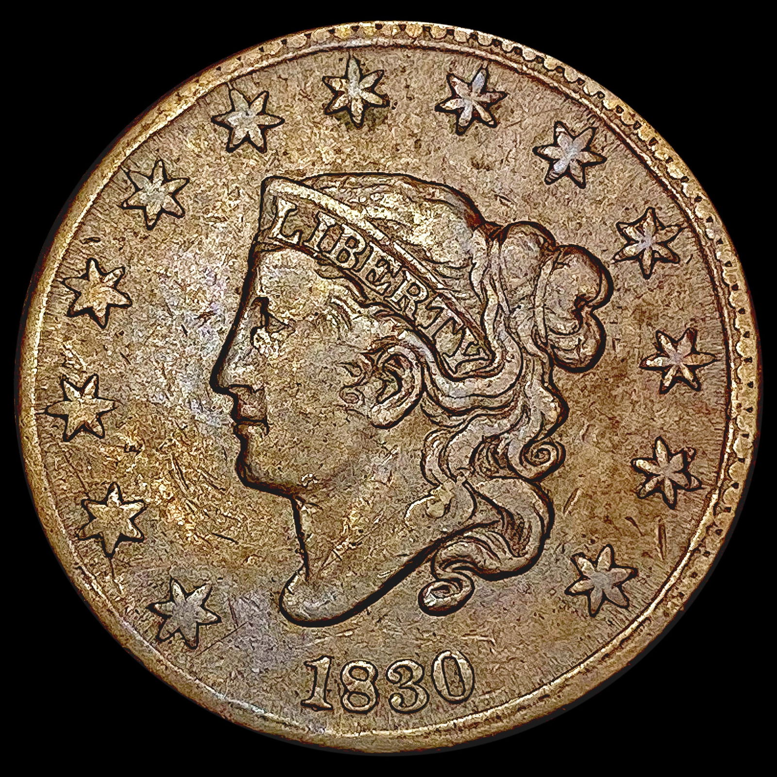1830 Coronet Head Large Cent CLOSELY UNCIRCULATED (1 of 2)