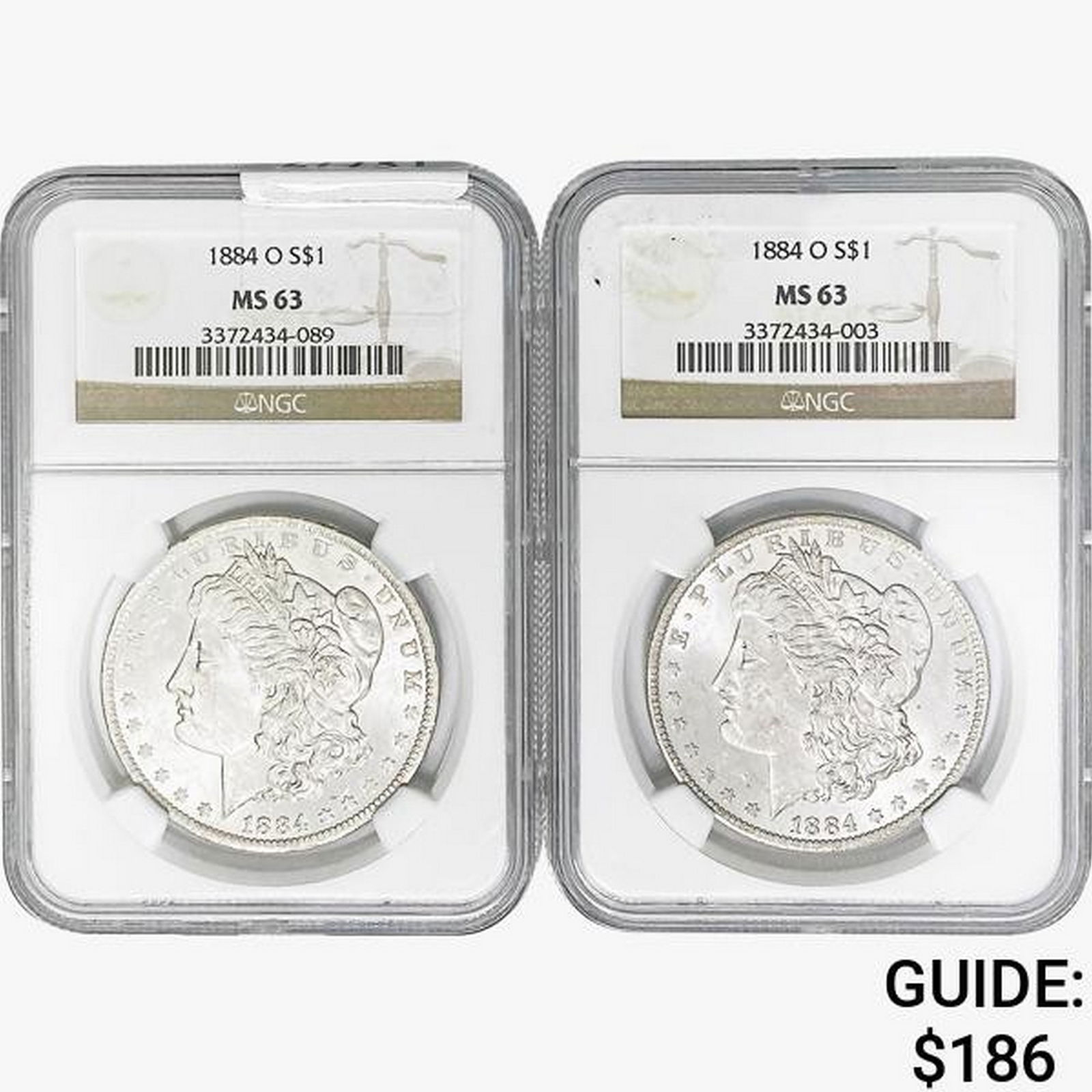 [2] 1884-O Morgan Silver Dollar NGC MS63 (1 of 2)