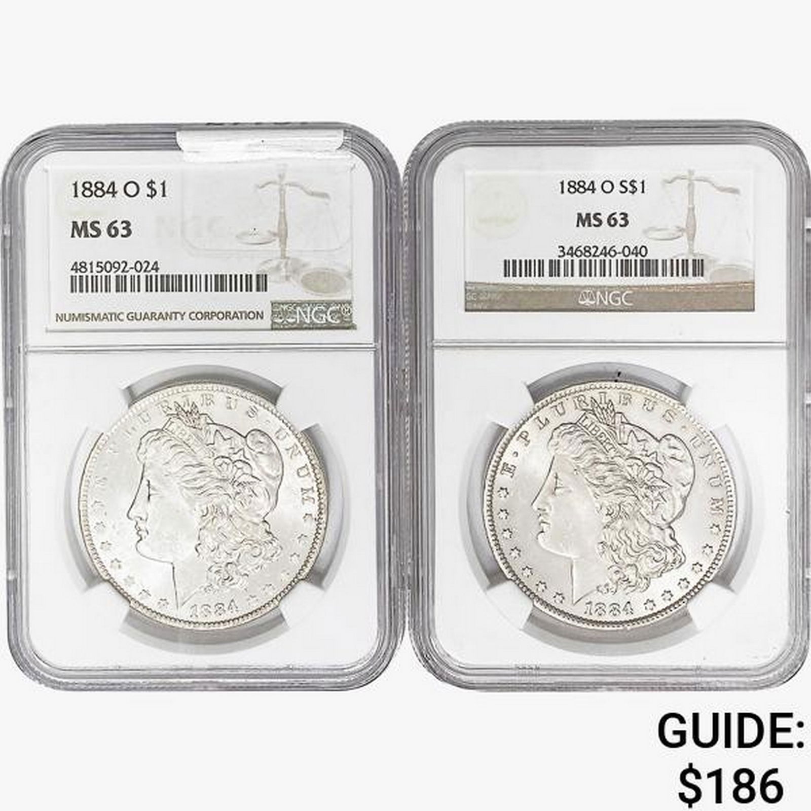 [2] 1884-O Morgan Silver Dollar NGC MS63 (1 of 2)