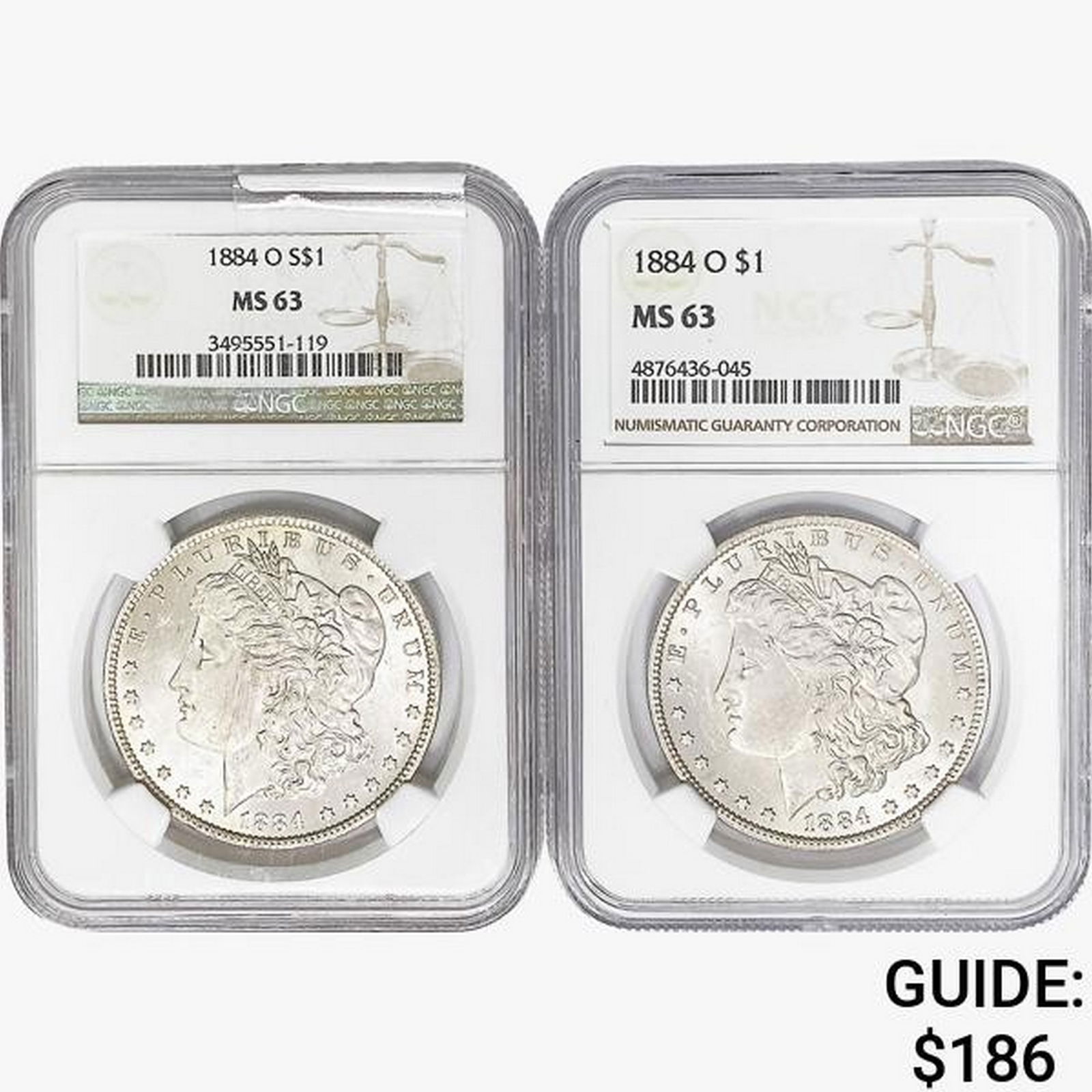 [2] 1884-O Morgan Silver Dollar NGC MS63 (1 of 2)