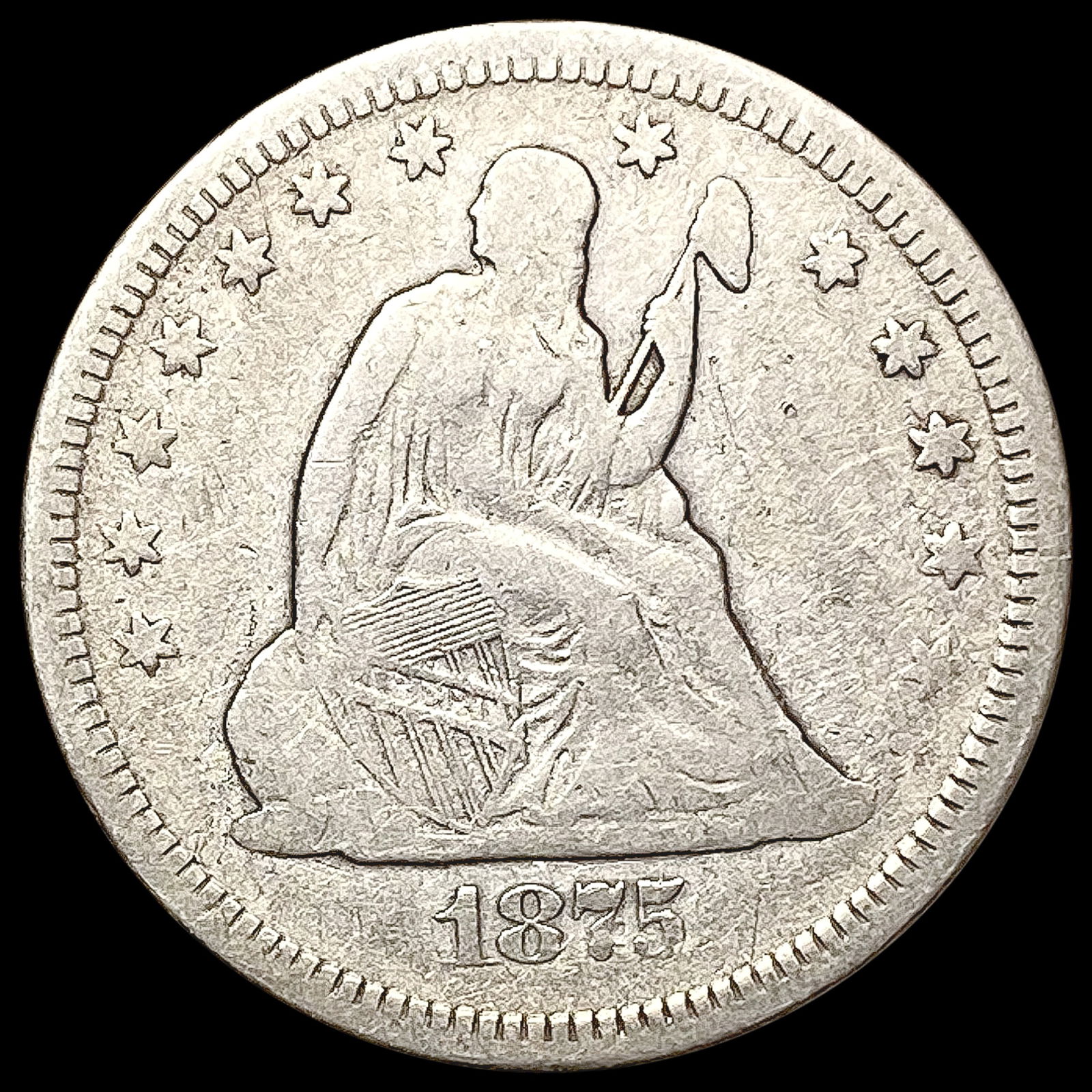 1875-S Seated Liberty Quarter LIGHTLY CIRCULATED (1 of 2)