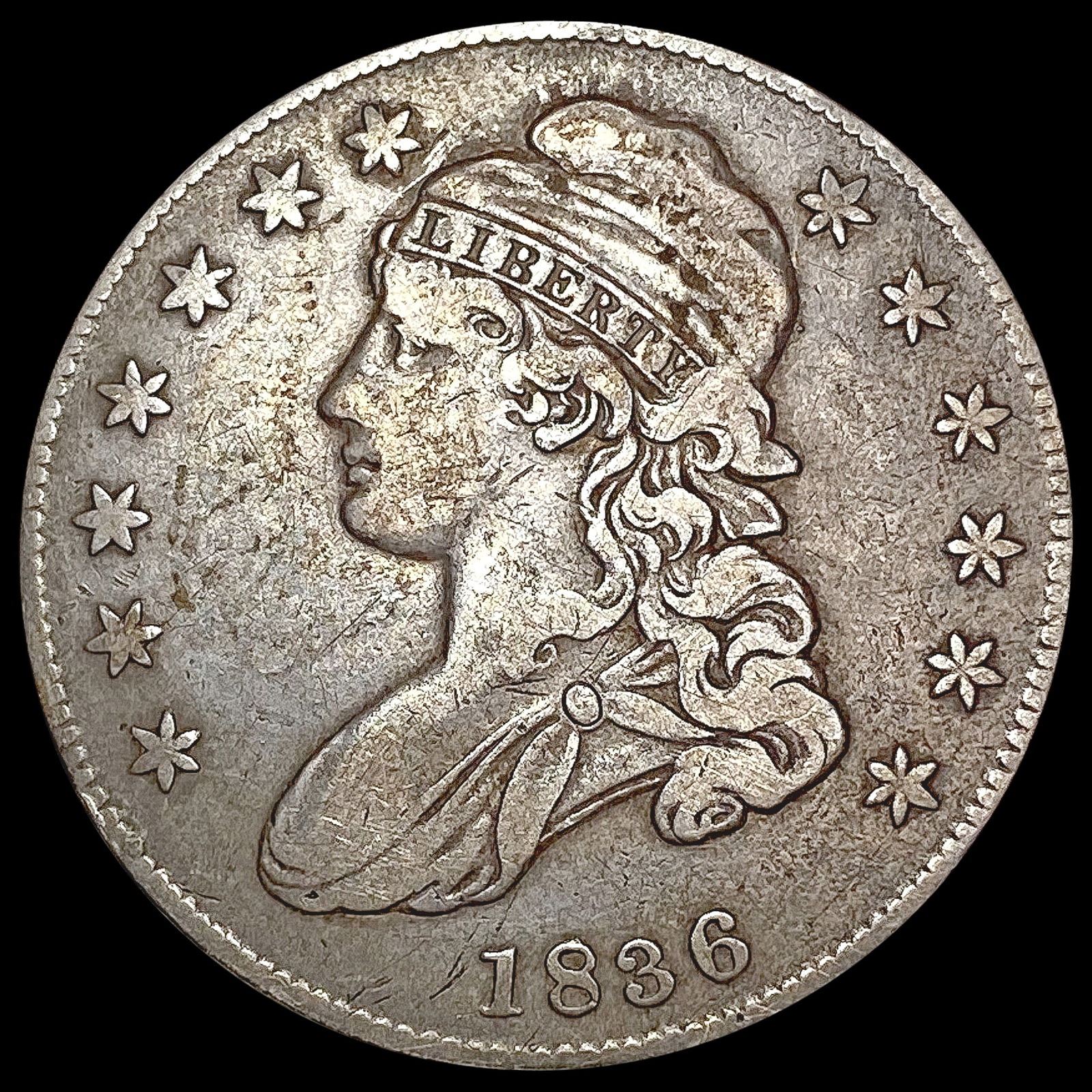 1836 Capped Bust Half Dollar LIGHTLY CIRCULATED (1 of 2)