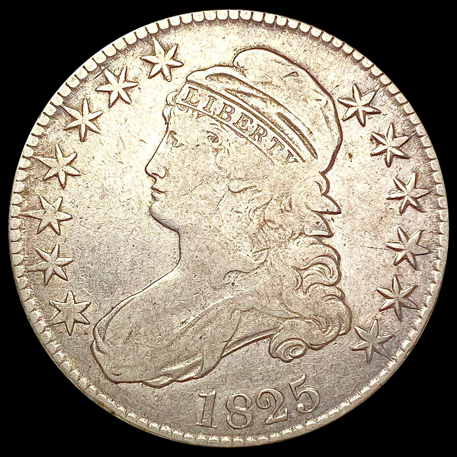 1825 Capped Bust Half Dollar LIGHTLY CIRCULATED (1 of 2)