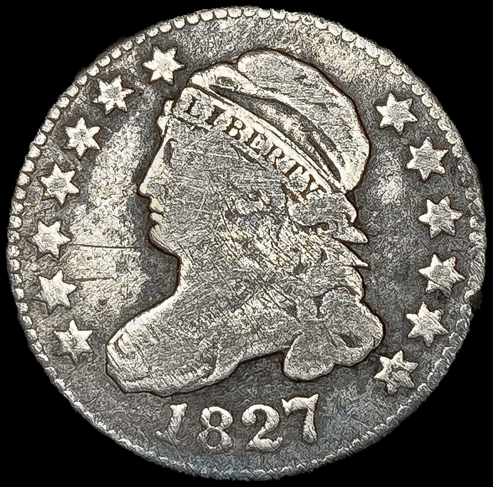 1827 Capped Bust Dime NICELY CIRCULATED (1 of 2)