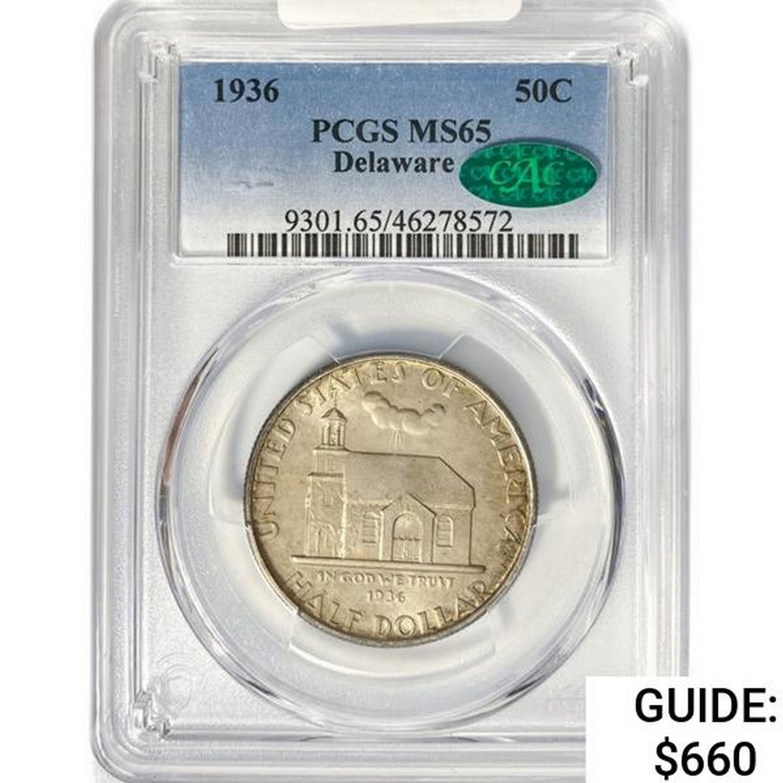1936 CAC Delaware Half Dollar PCGS MS65 (1 of 2)