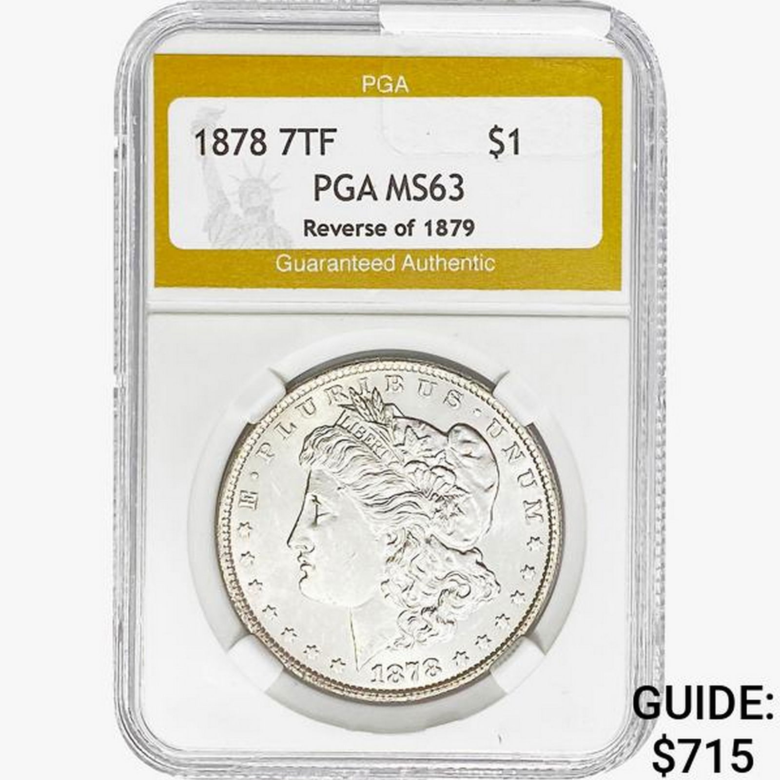 1878 7TF Morgan Silver Dollar PGA MS63 REV 79 (1 of 2)