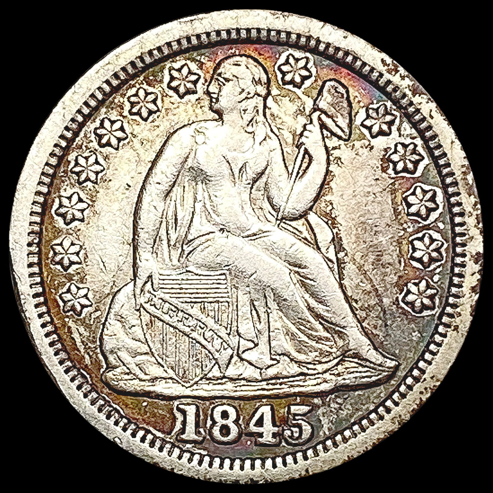 1845 Seated Liberty Dime CLOSELY UNCIRCULATED (1 of 2)