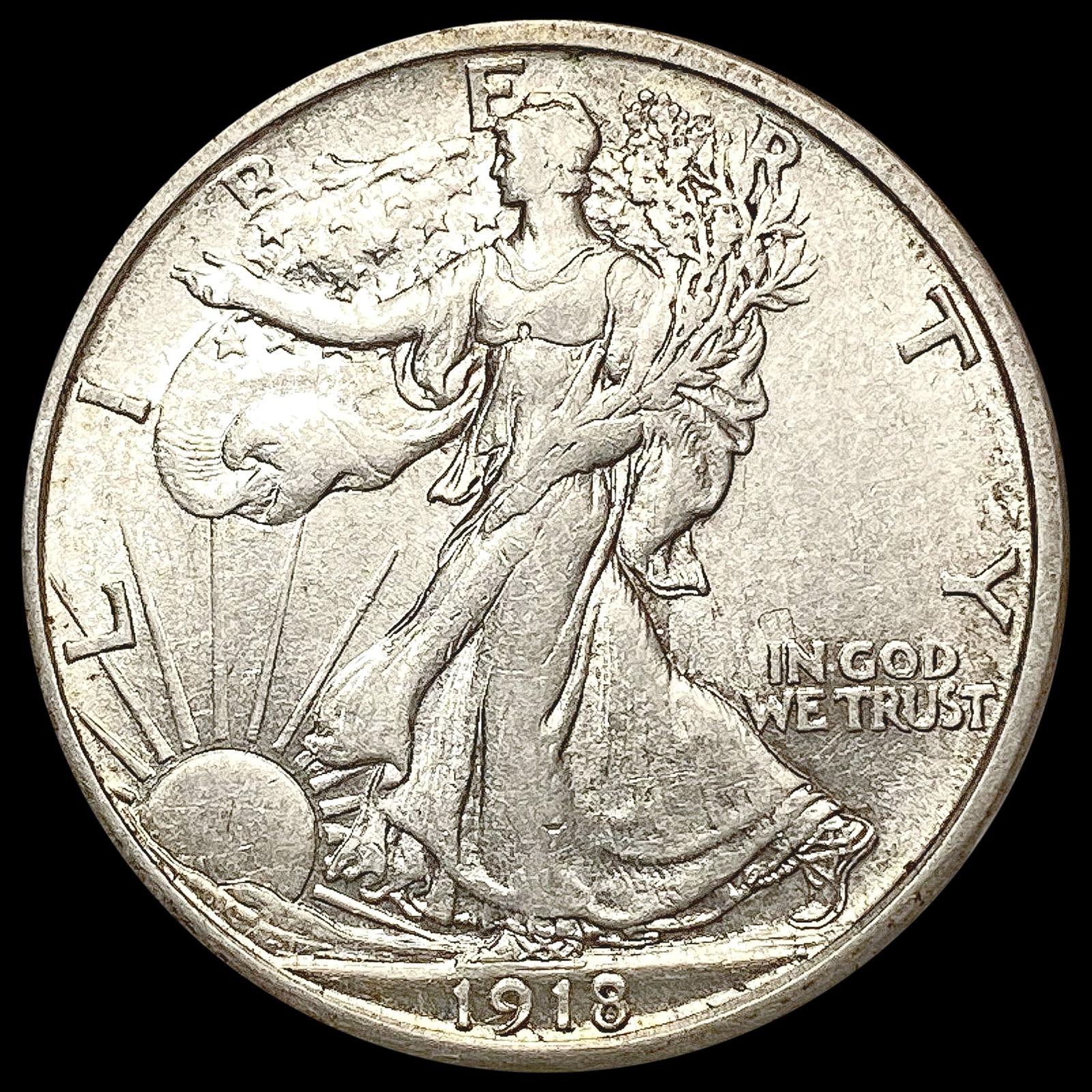 1918-S Walking Liberty Half Dollar NEARLY UNCIRCULATED (1 of 2)