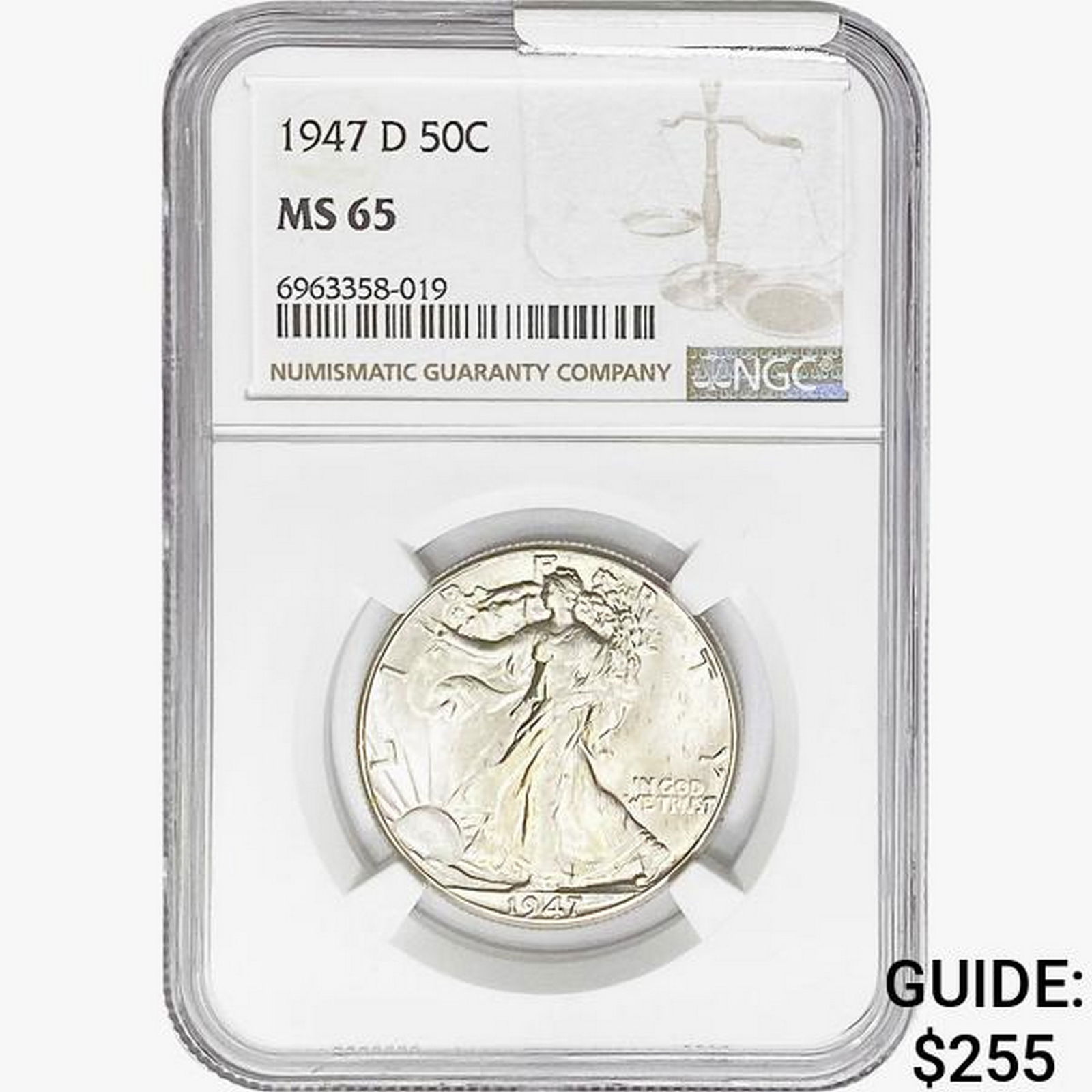 1947-D Walking Liberty Half Dollar NGC MS65 (1 of 2)