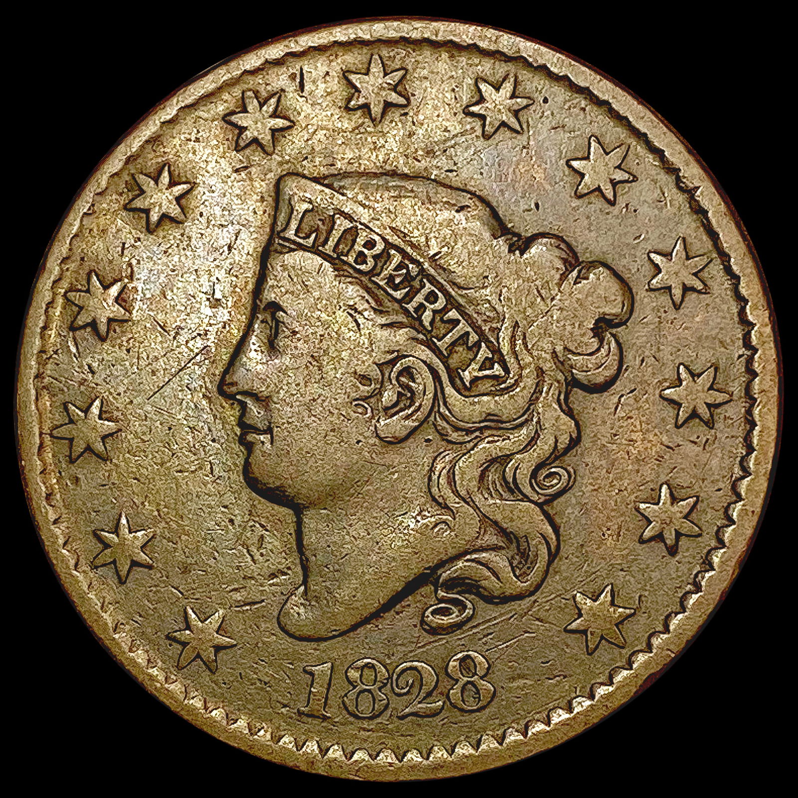 1828 Coronet Head Large Cent NICELY CIRCULATED (1 of 2)