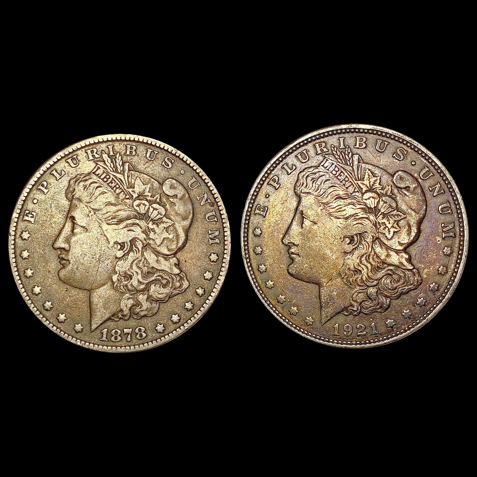 1878 & 1921 First and Last Issue Morgan Dollars HIGH GRADE: 1878 & 1921 First and Last Issue Morgan Dollars HIGH GRADE