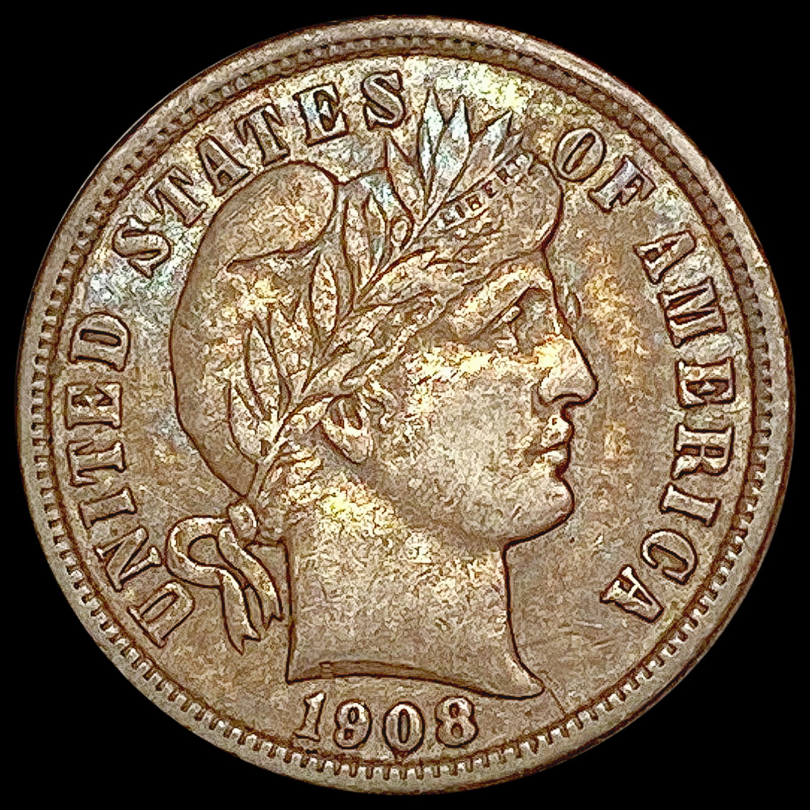 1908-D Barber Dime CLOSELY UNCIRCULATED (1 of 2)