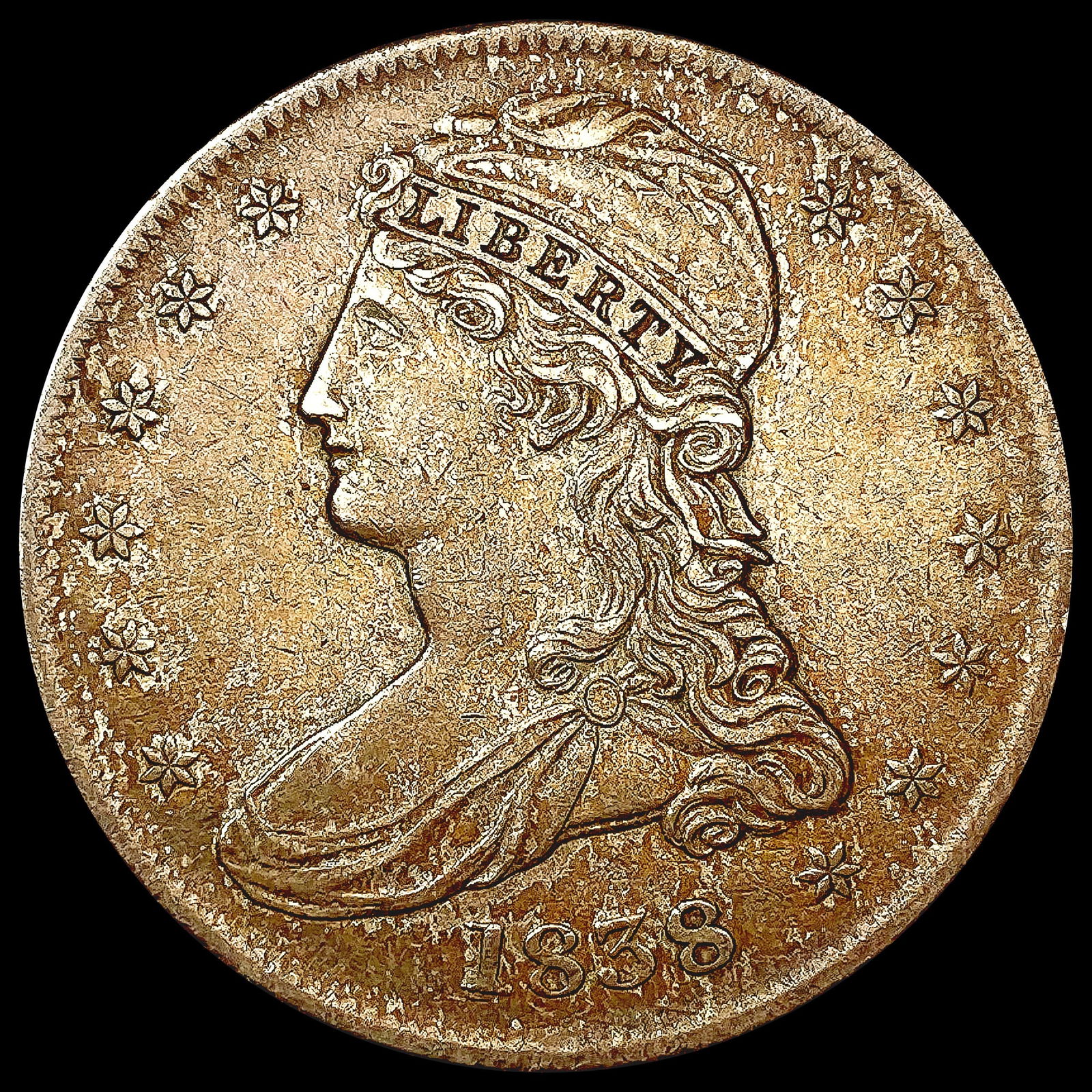 1838 Capped Bust Half Dollar CHOICE AU (1 of 2)