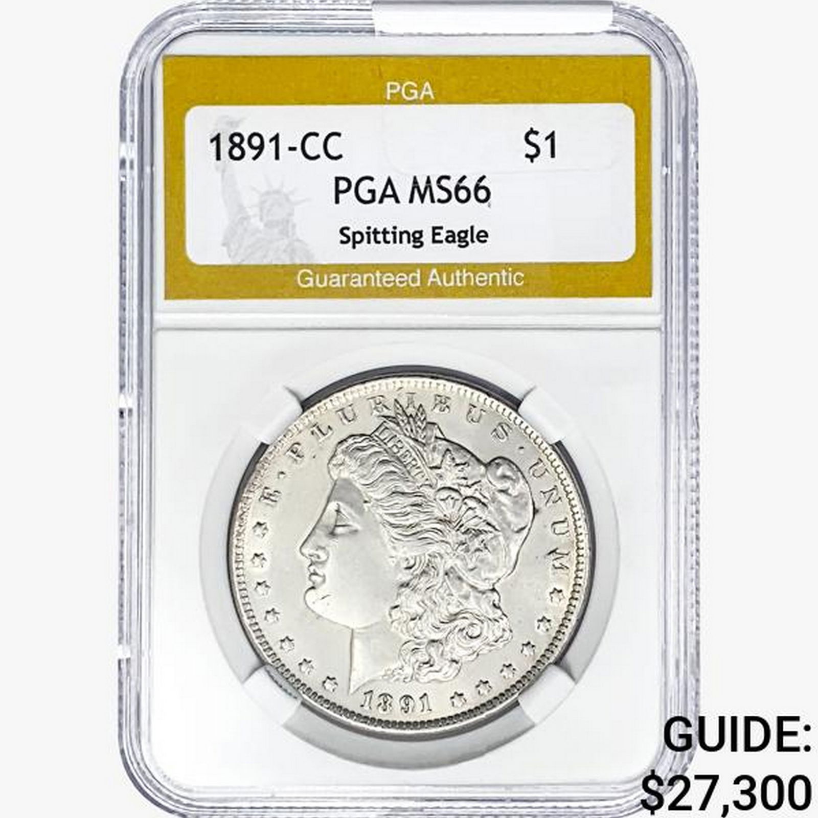 1891-CC Morgan Silver Dollar PGA MS66 Spit. Eagle (1 of 2)