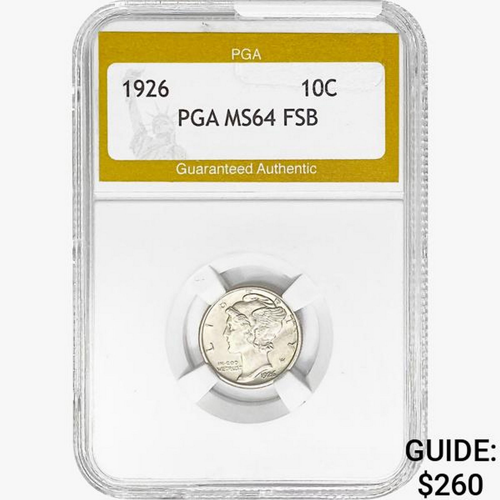 1926 Mercury Silver Dime PGA MS64 FSB (1 of 2)