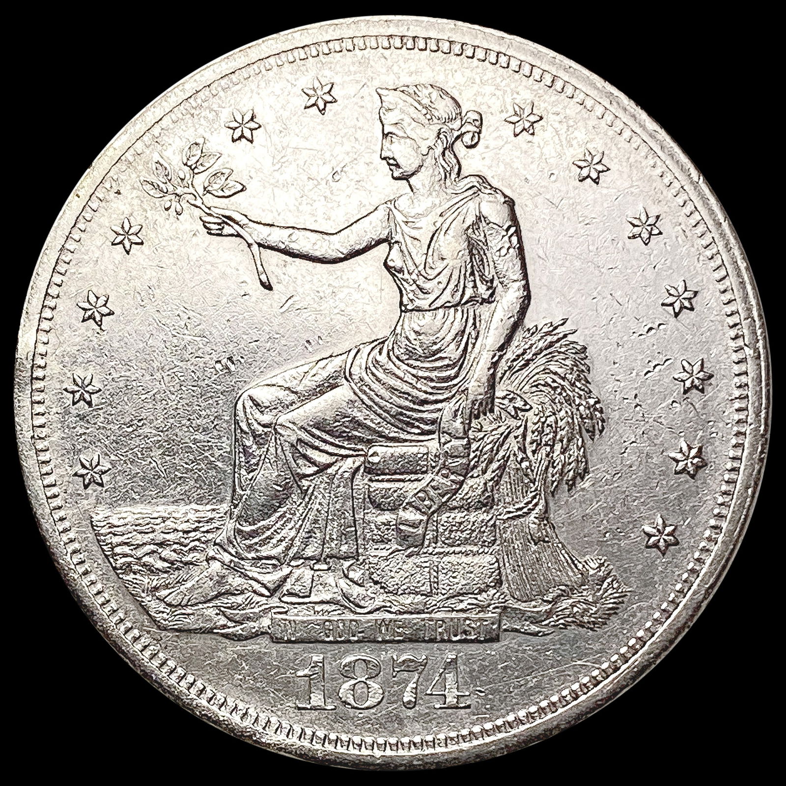 1874-S Silver Trade Dollar CLOSELY UNCIRCULATED (1 of 2)