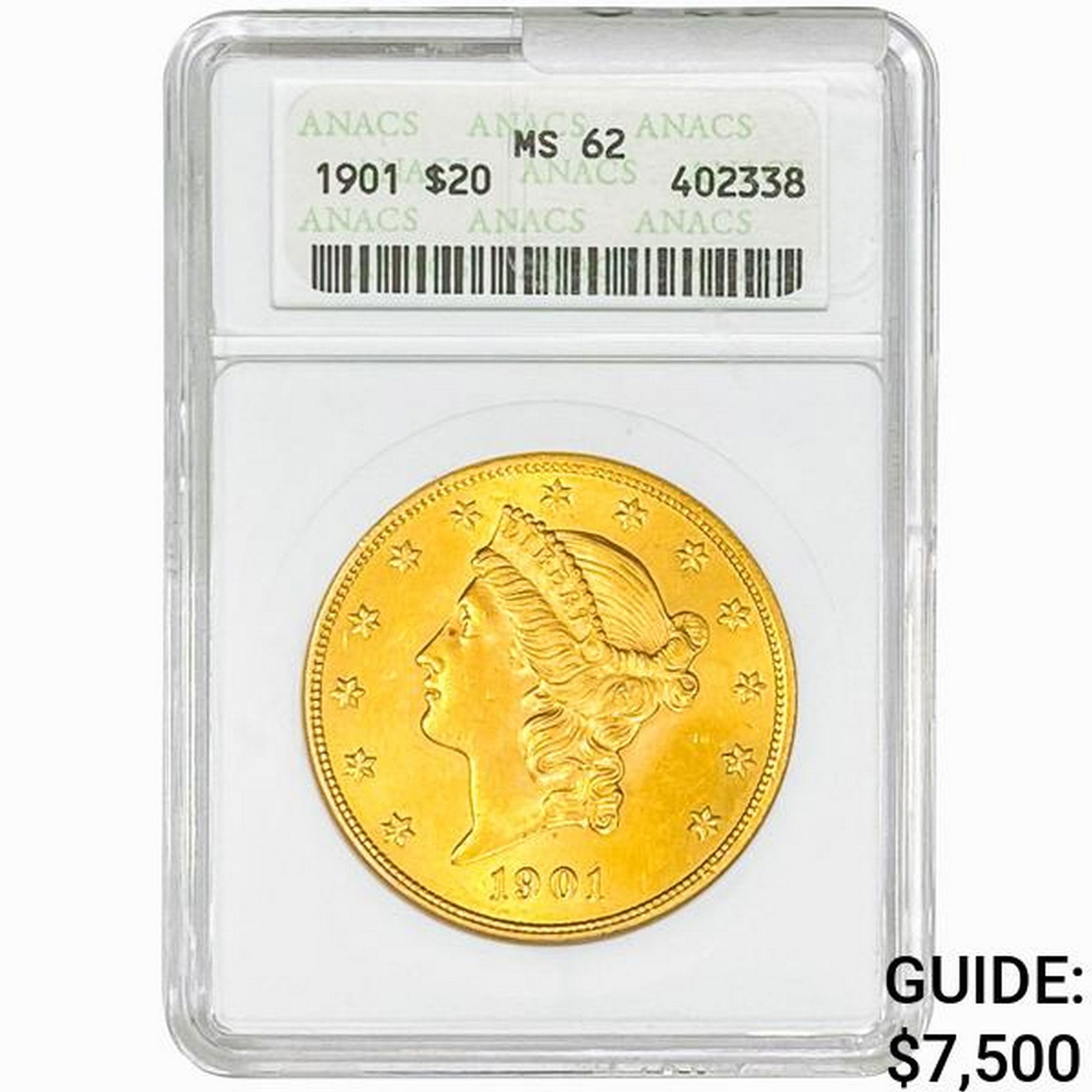 1901 $20 Gold Double Eagle ANACS MS62 (1 of 2)