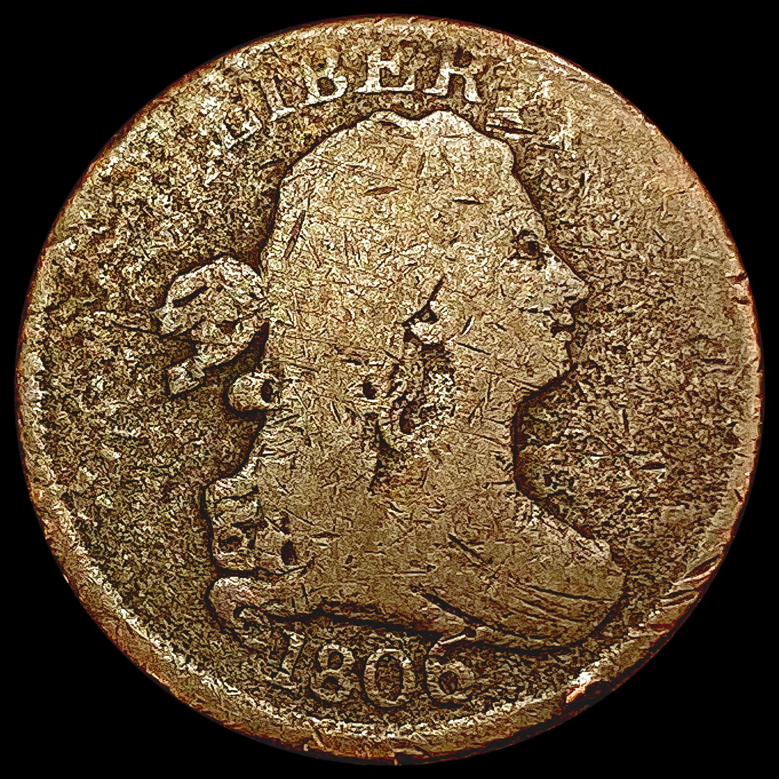 1806 Lg 6 Draped Bust Half Cent NICELY CIRCULATED (1 of 2)