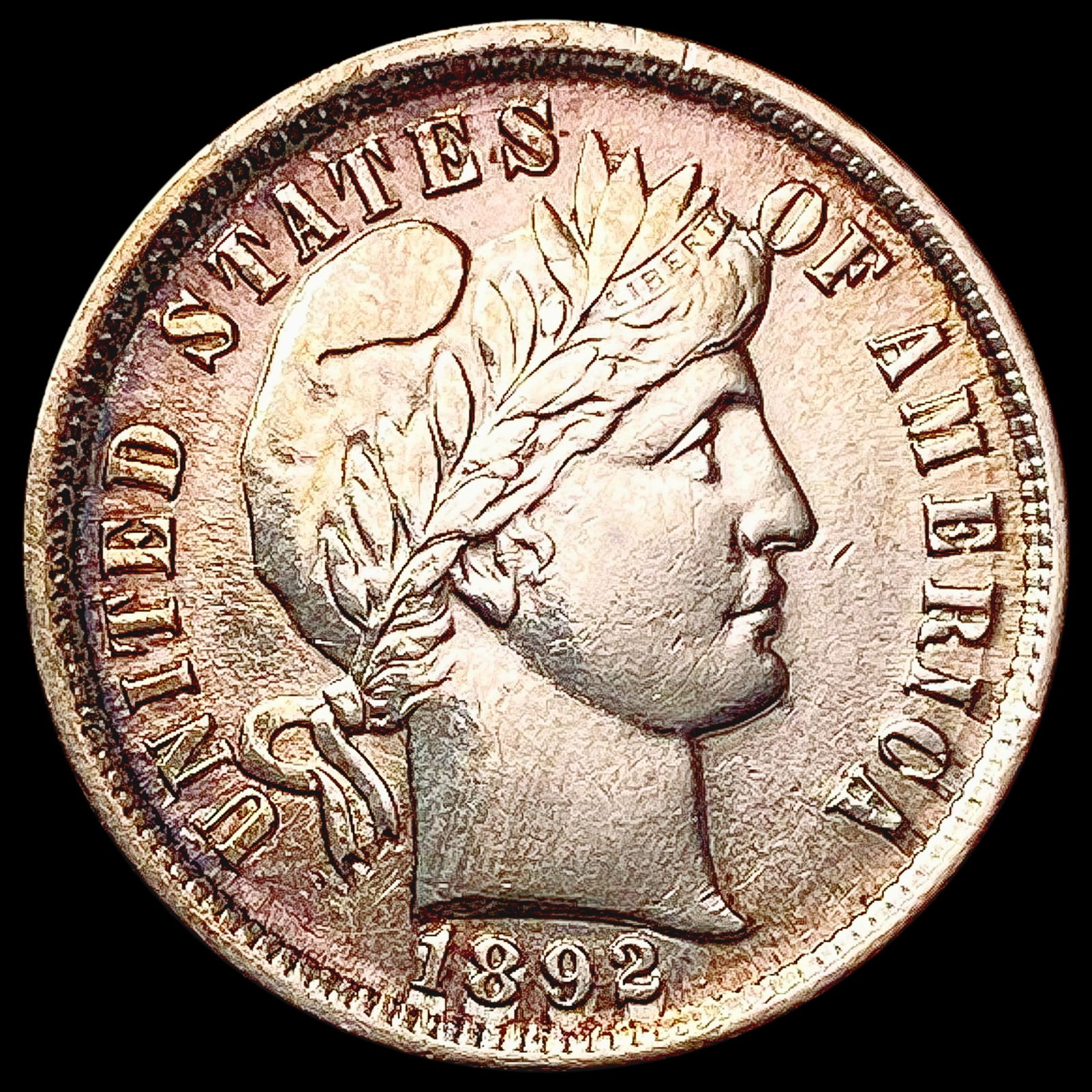 1892 Barber Dime CLOSELY UNCIRCULATED (1 of 2)