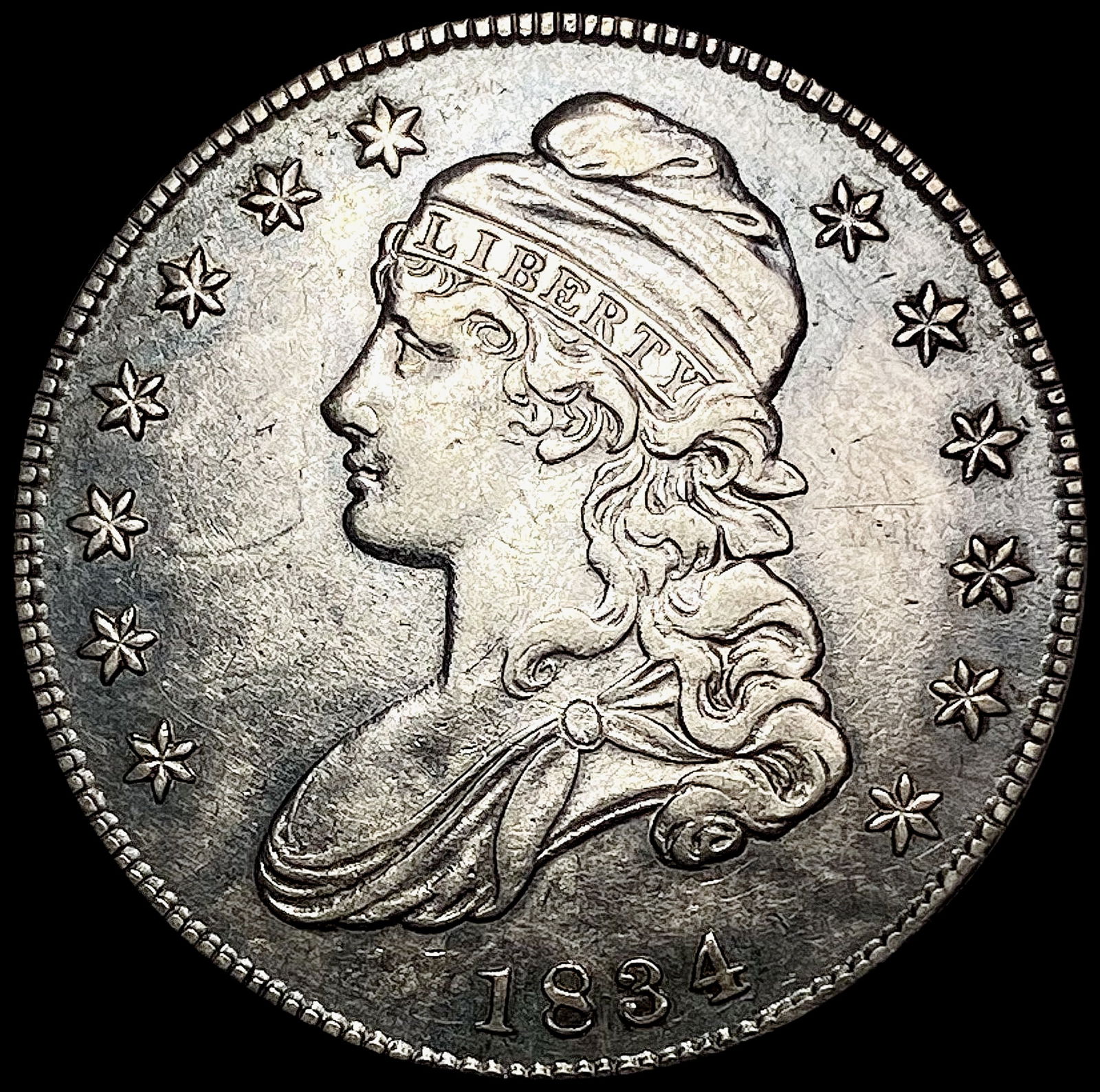 1834 Sm Date Sm Lett Capped Bust Half Dollar LIGHTLY CIRCULATED (1 of 2)