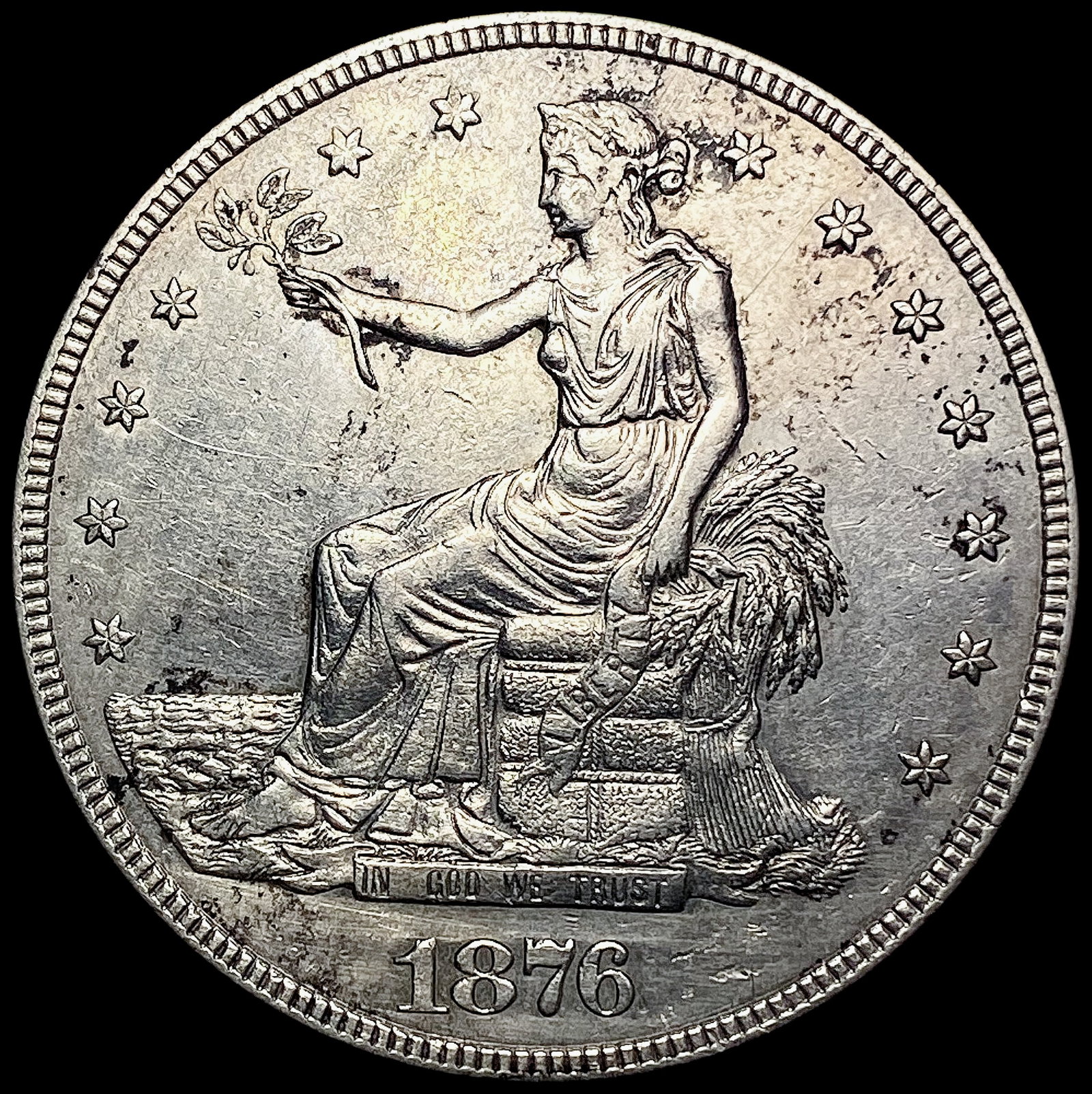 1876-S Silver Trade Dollar CHOICE AU (1 of 2)