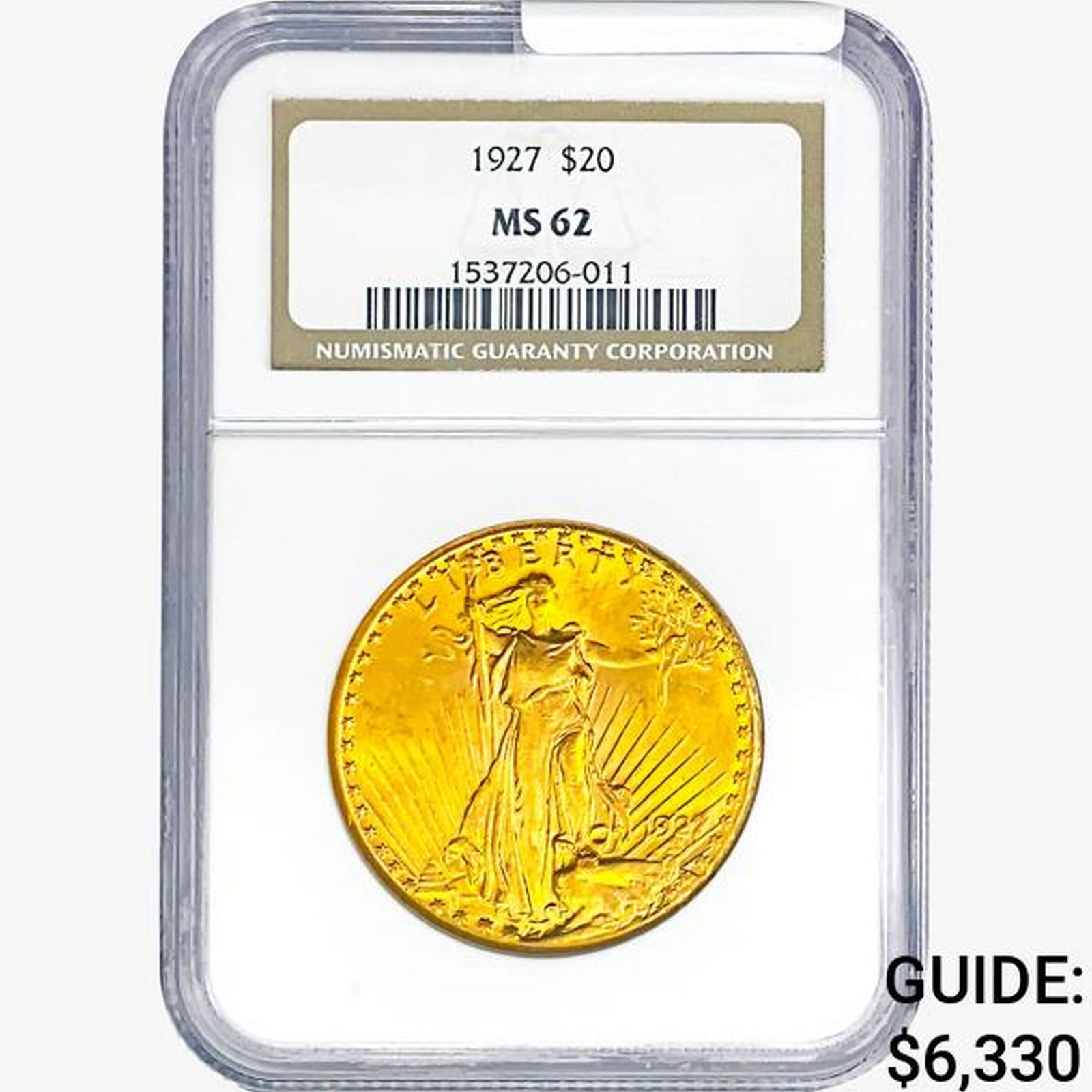 1927 $20 Gold Double Eagle NGC MS62 (1 of 2)