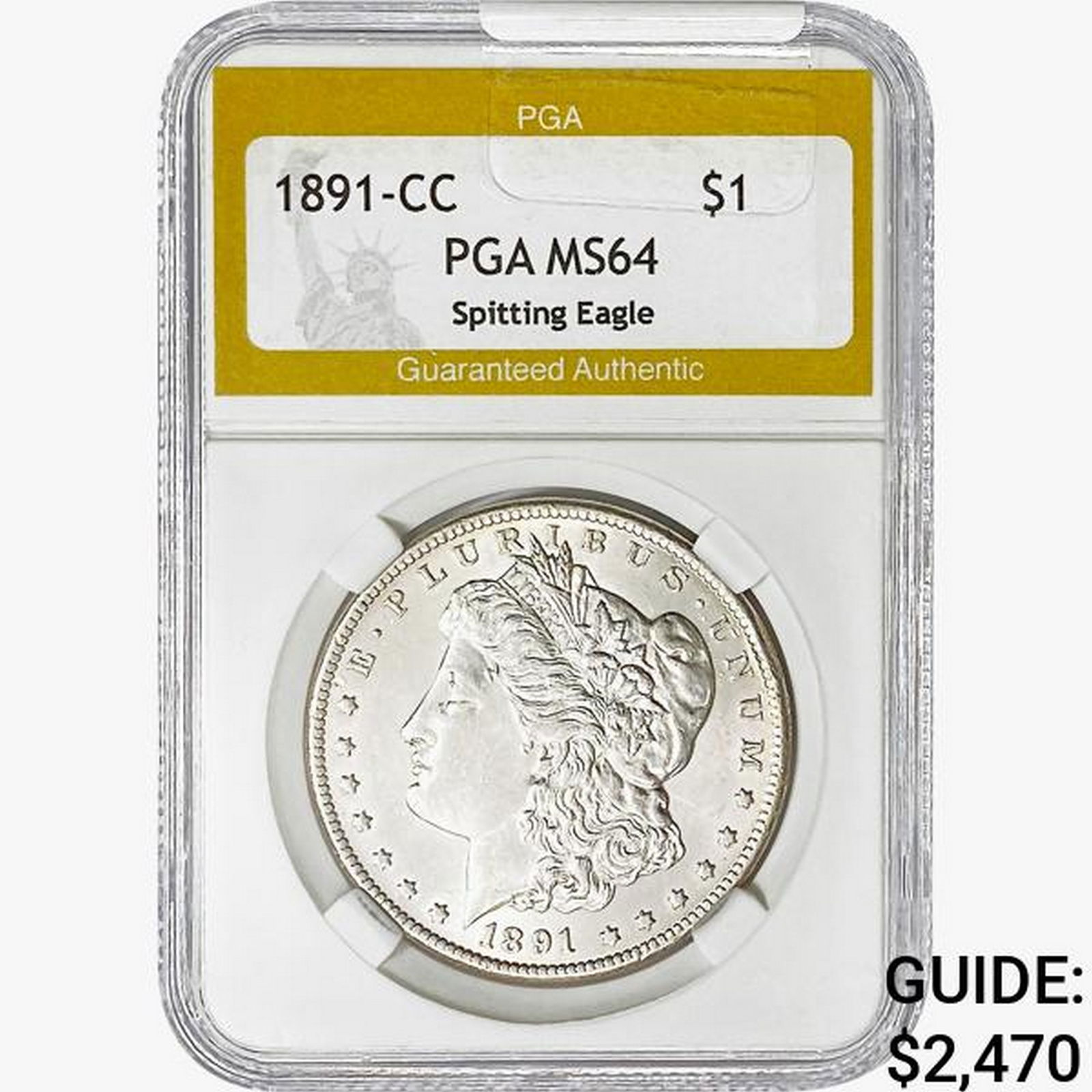 1891-CC Morgan Silver Dollar PGA MS64 Spitting Eagle (1 of 2)