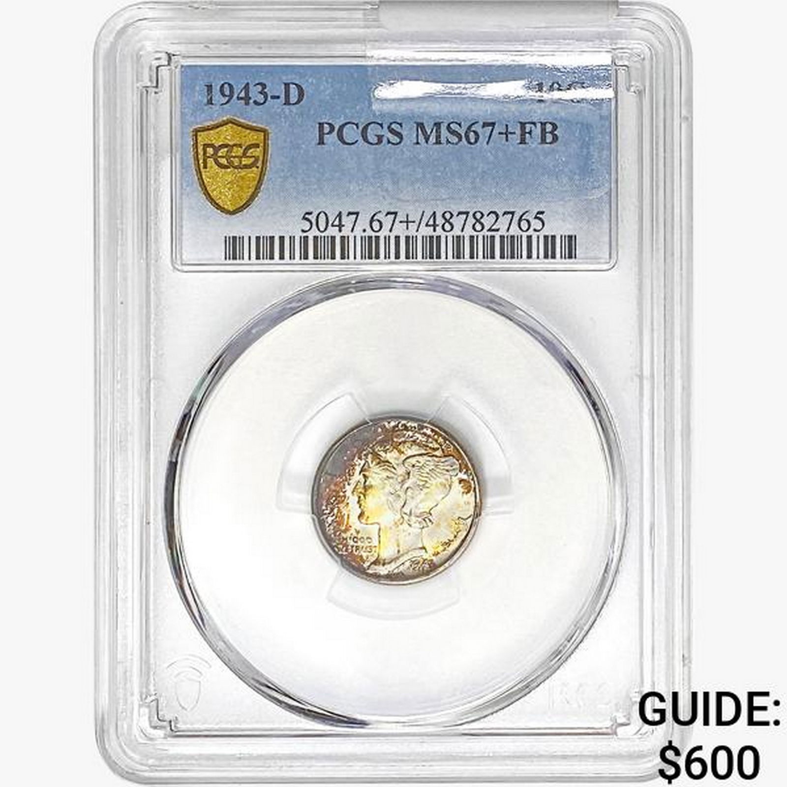 1943-D Mercury Silver Dime PCGS MS67+ FB (1 of 2)
